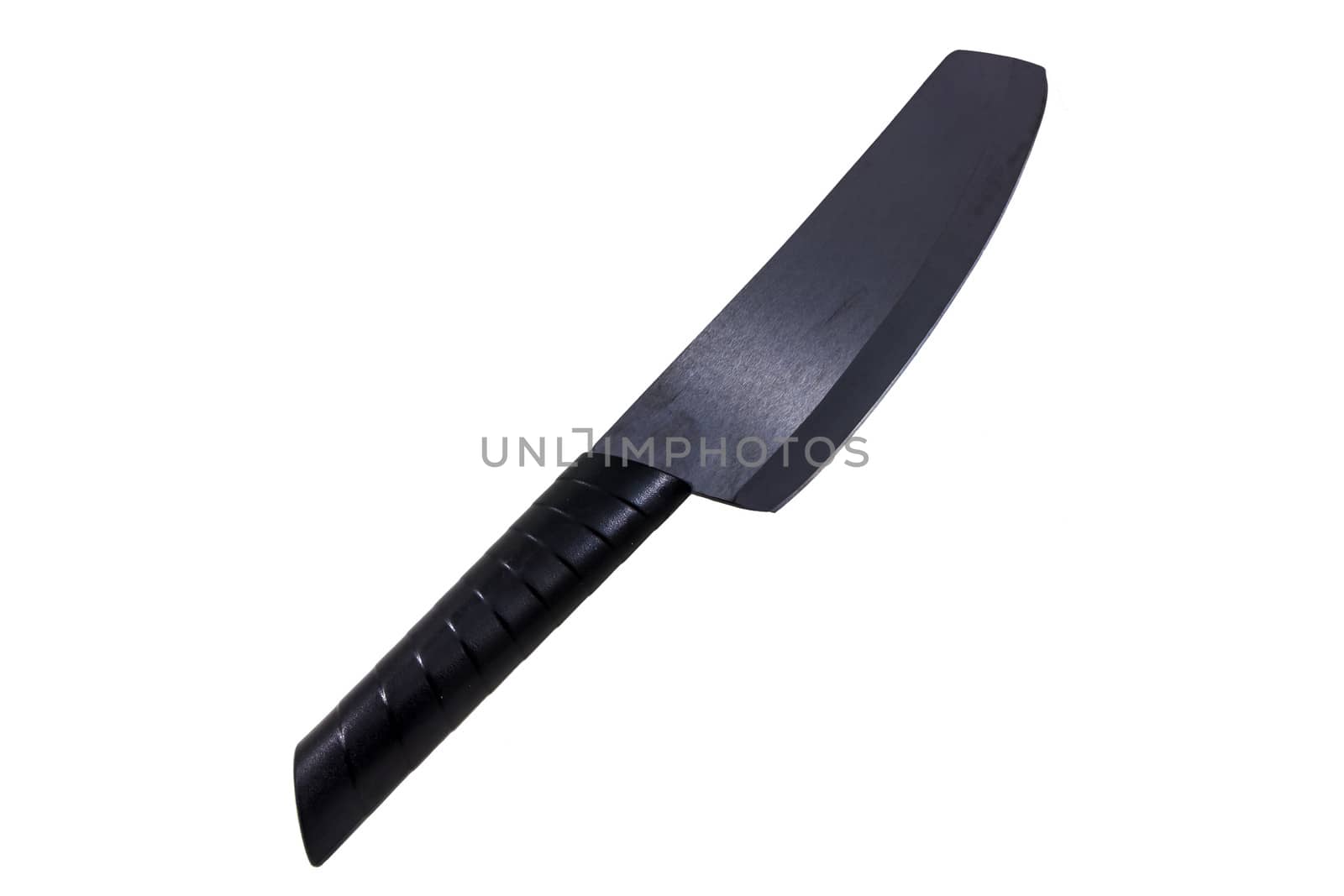 Black ceramic knife isolated on white by huntz