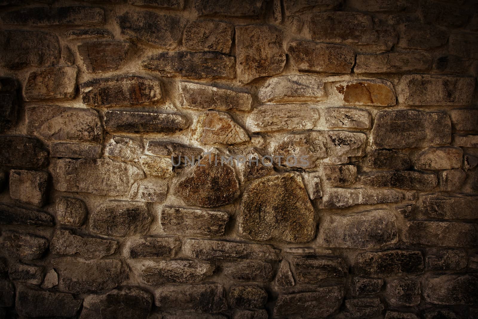 Closeup of brown rock wall