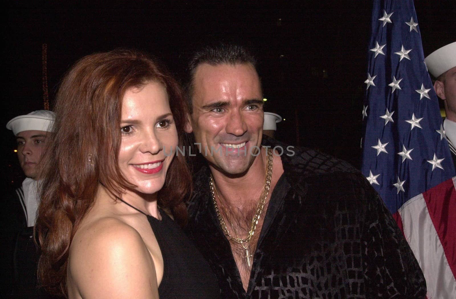 Trevor Goddard and wife Ruthann at the JAG 100th Episode Party, Spago, 02-07-00