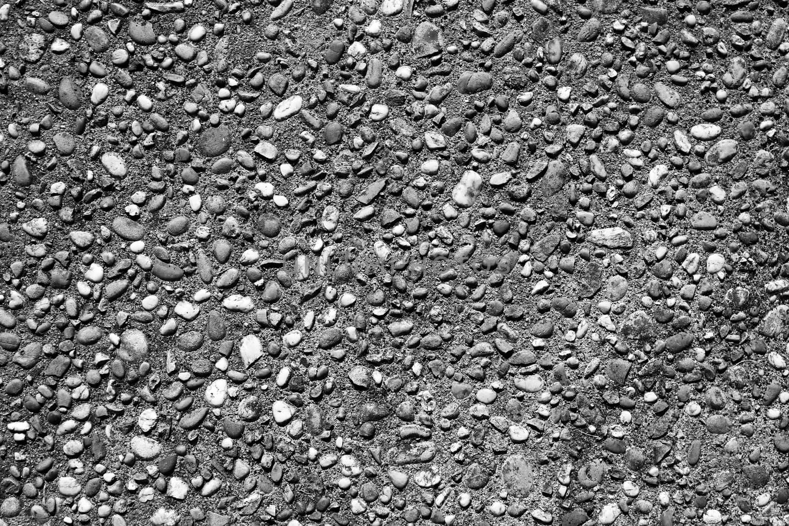 Closeup of textured pebbles background 