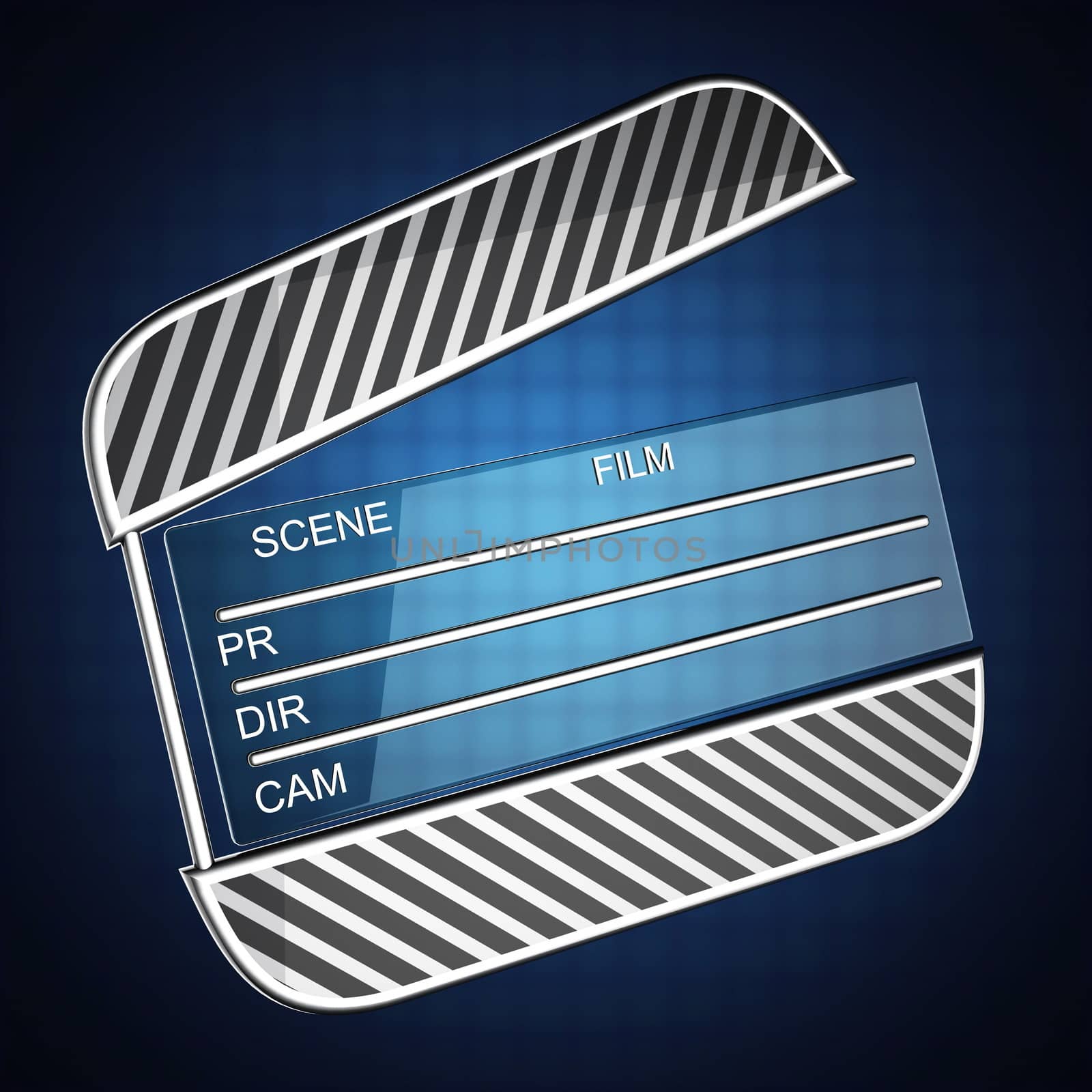 cinema clap on blue background