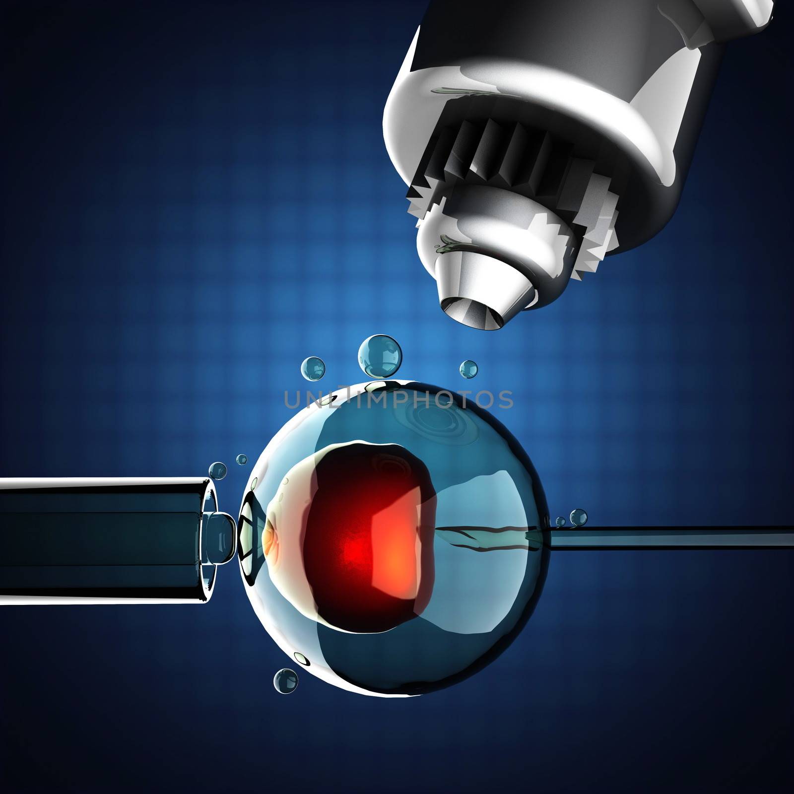 artificial insemination on blue background