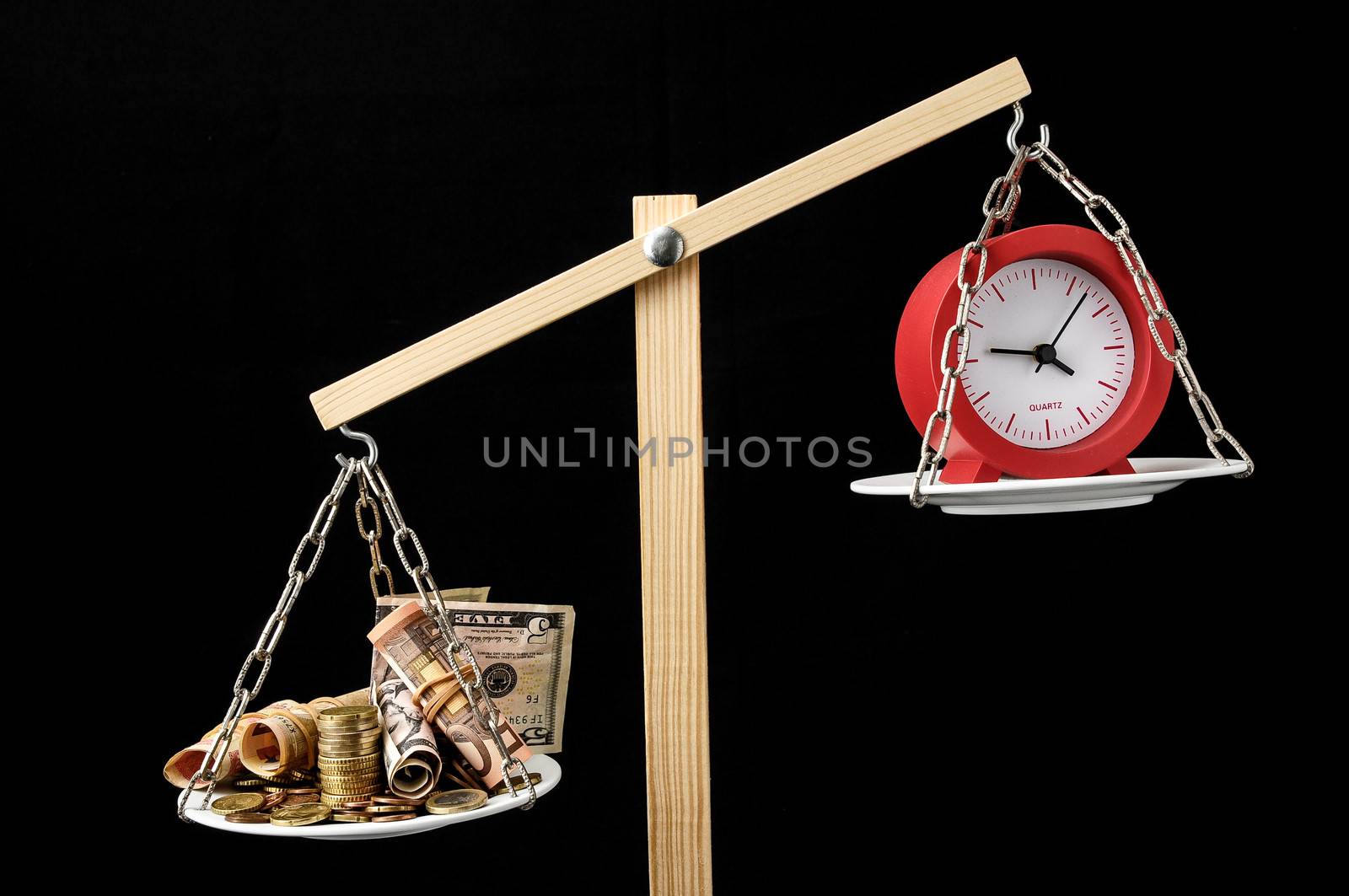 Clock and Currency Time is Money Concept by underworld