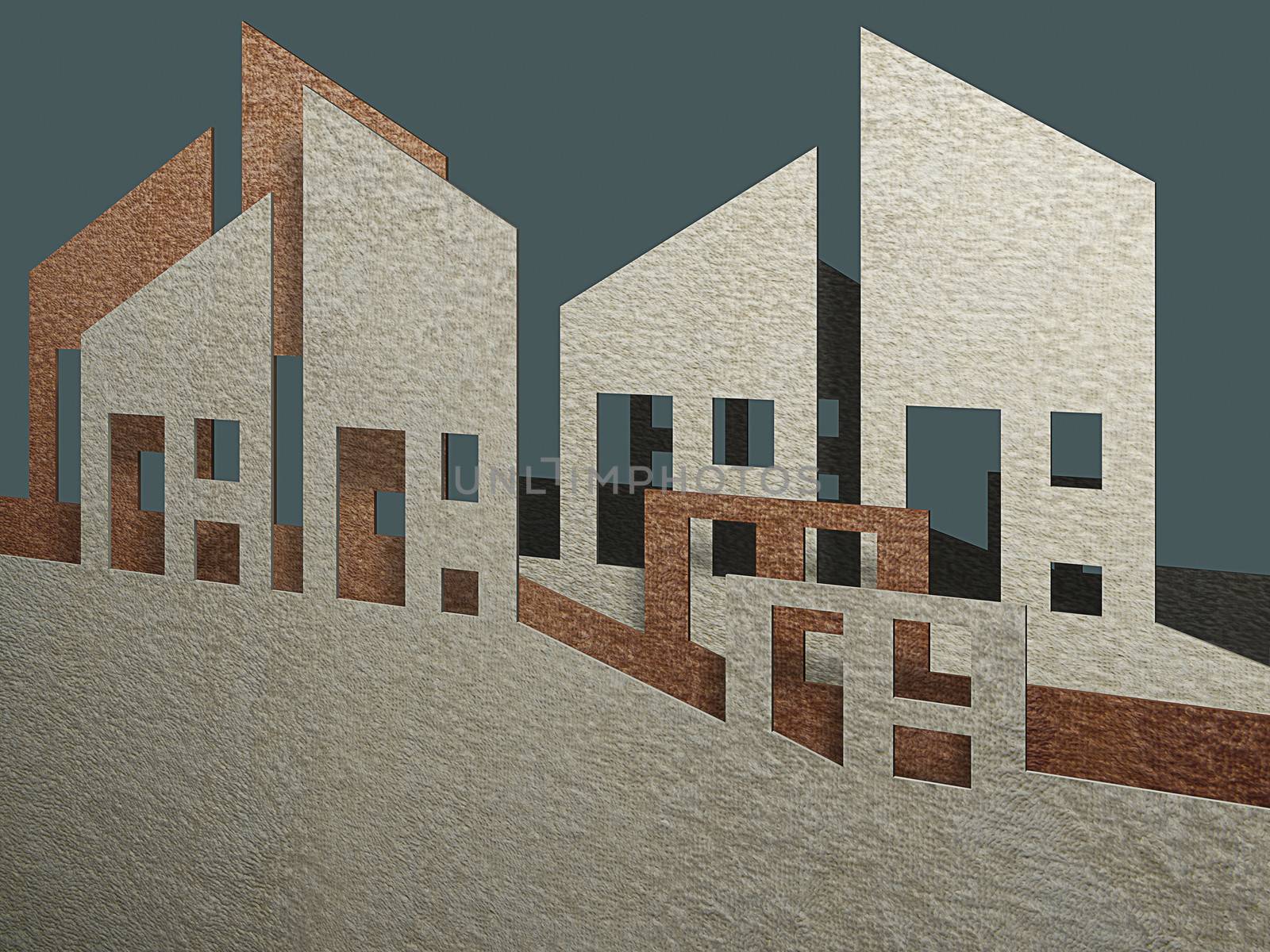 Real Estate Icons made in 3d software by vitanovski
