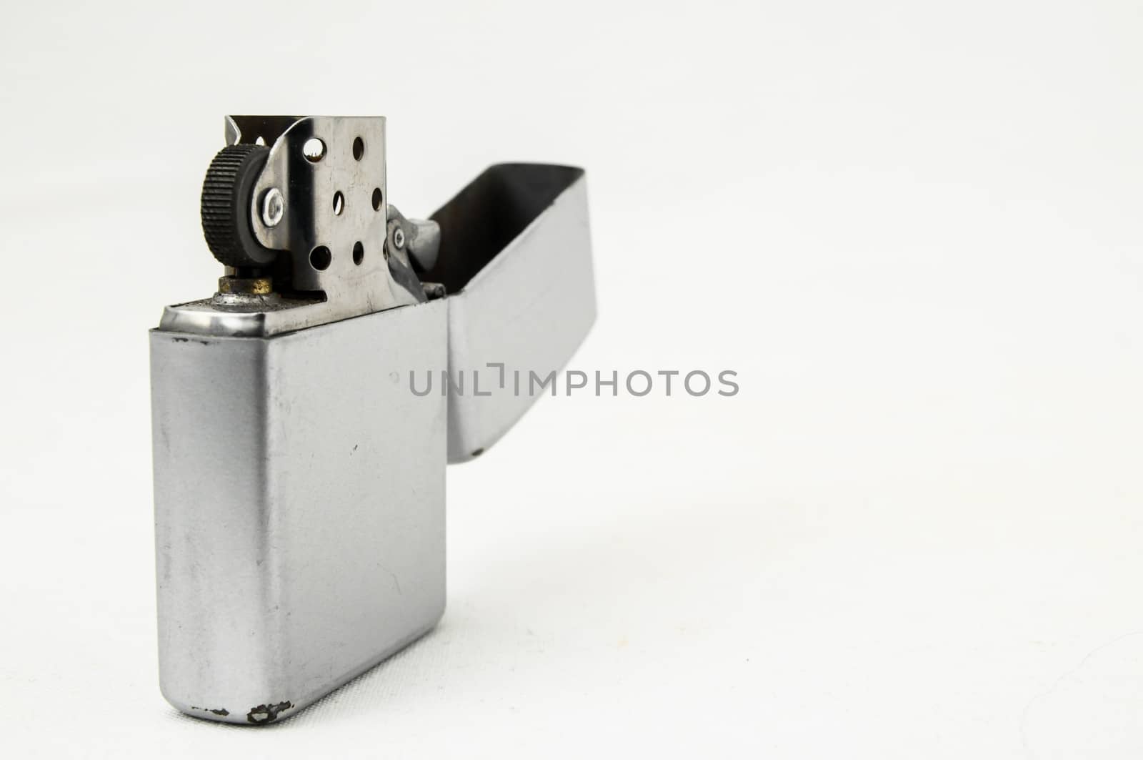 Vintage Zippo Style Lighter On a White Background