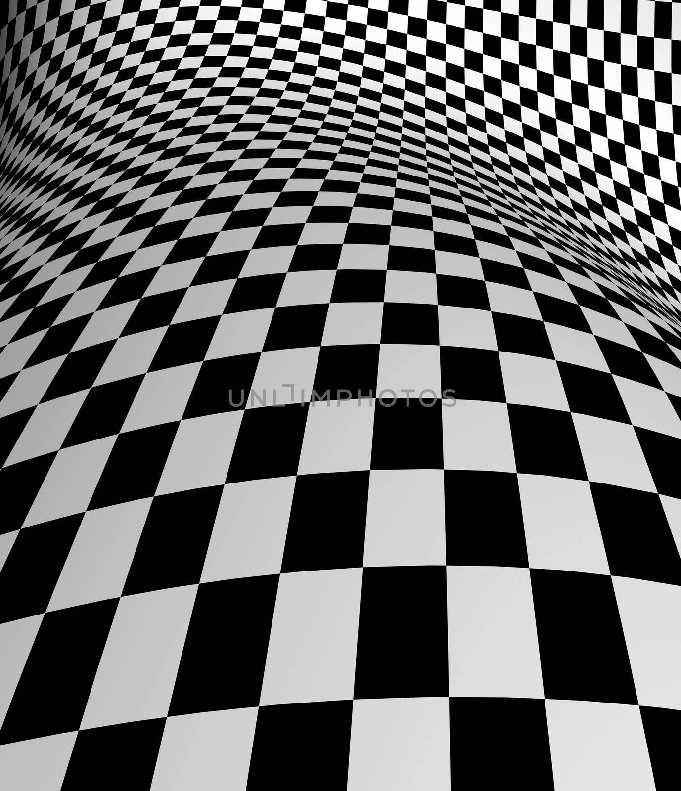 Black-white  checkered plane   made in 3d software