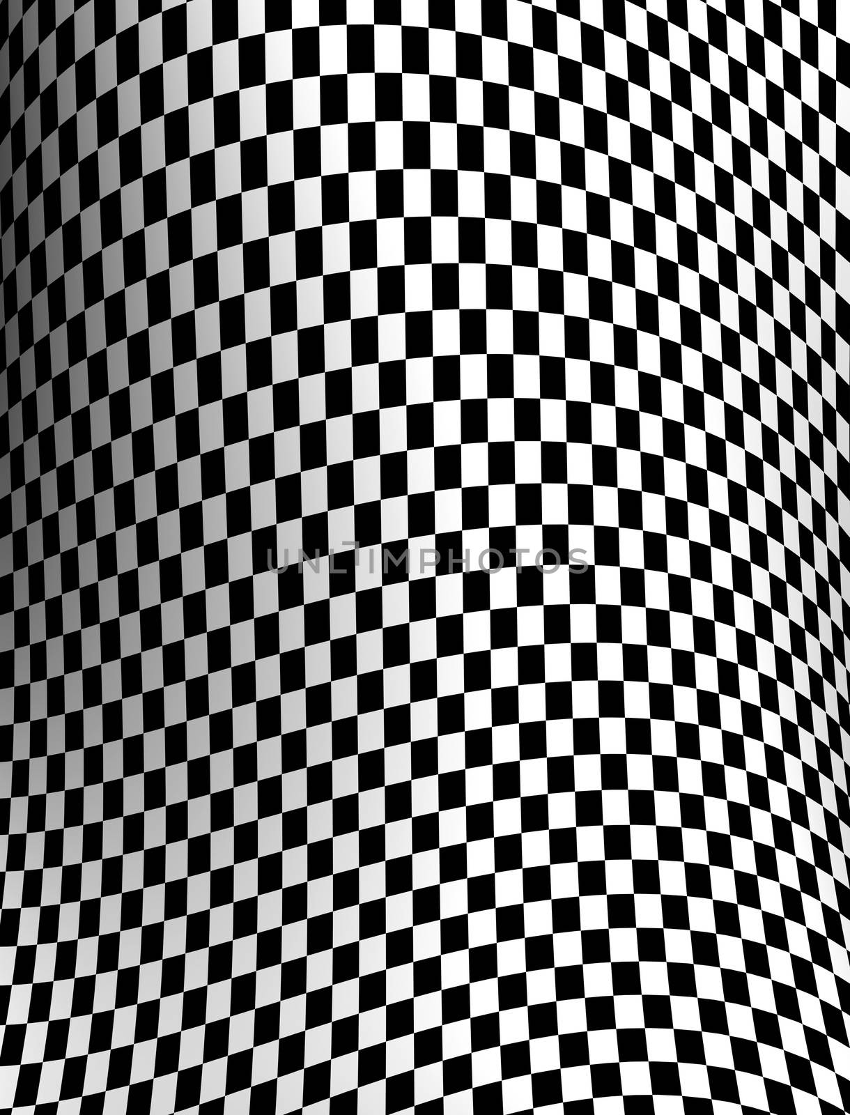 Black-white  checkered plane   made in 3d software