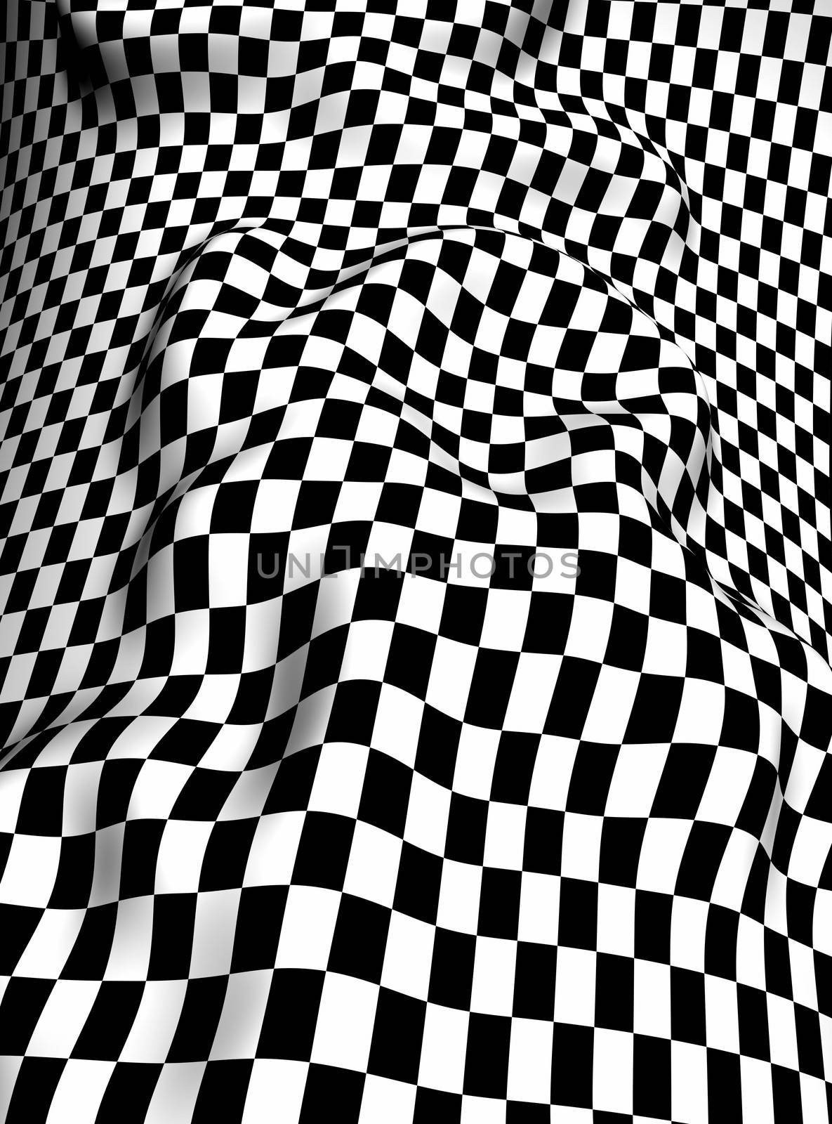 Black-white  checkered plane   made in 3d software