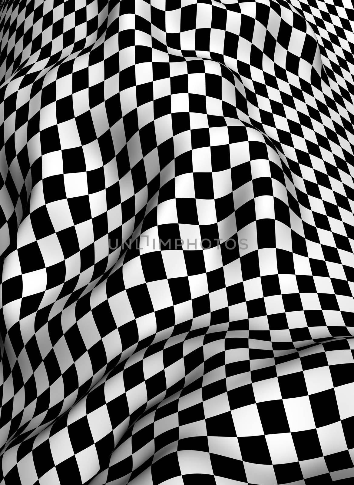 Black-white  checkered plane   made in 3d software