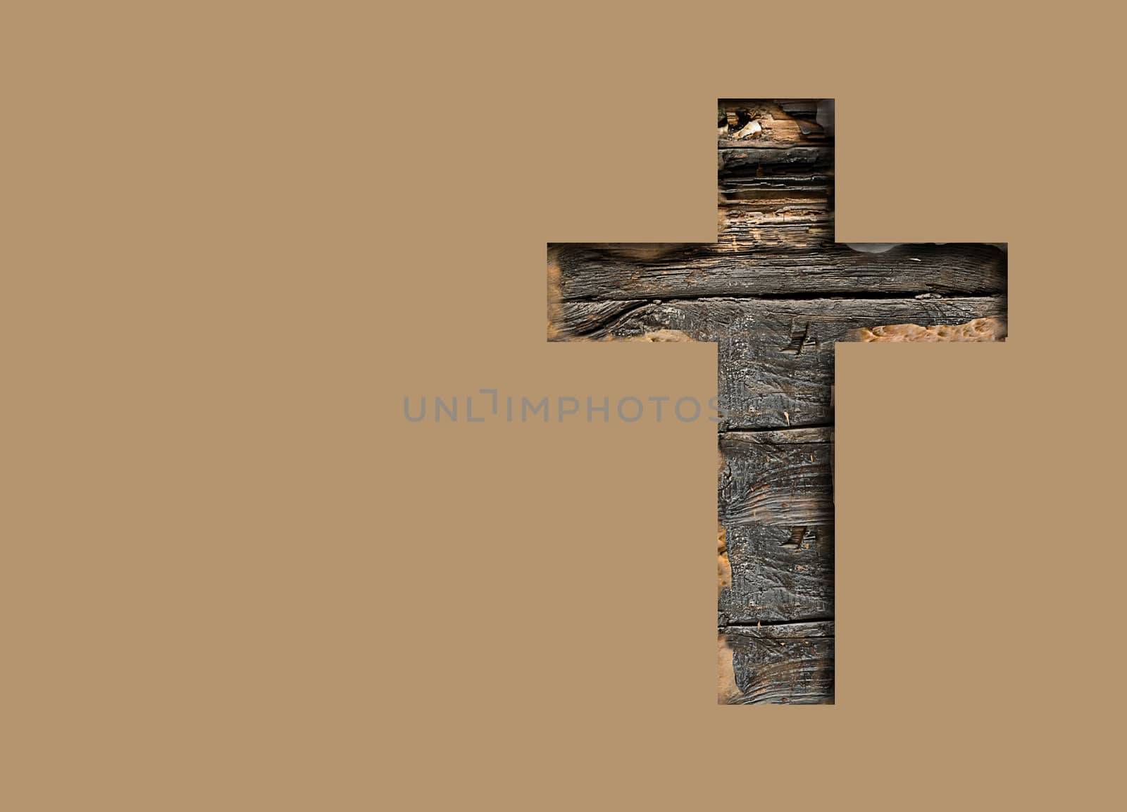 Cross under  the wall made in 3d software