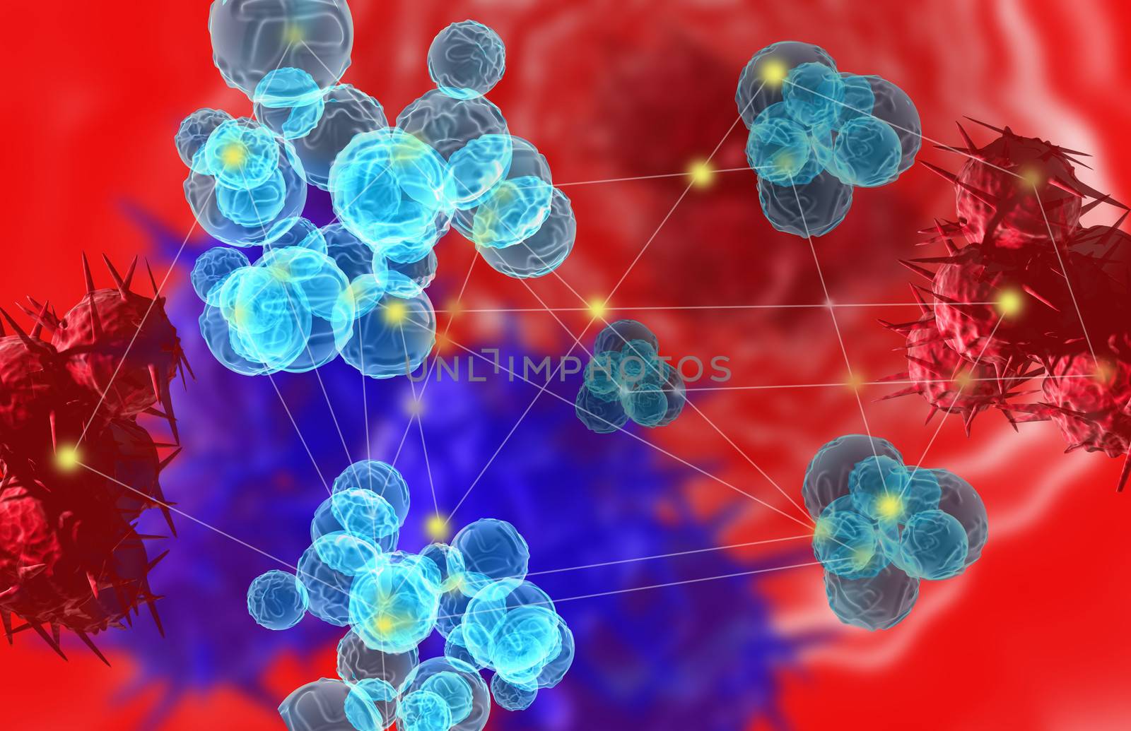 cancer cell made in 3d software