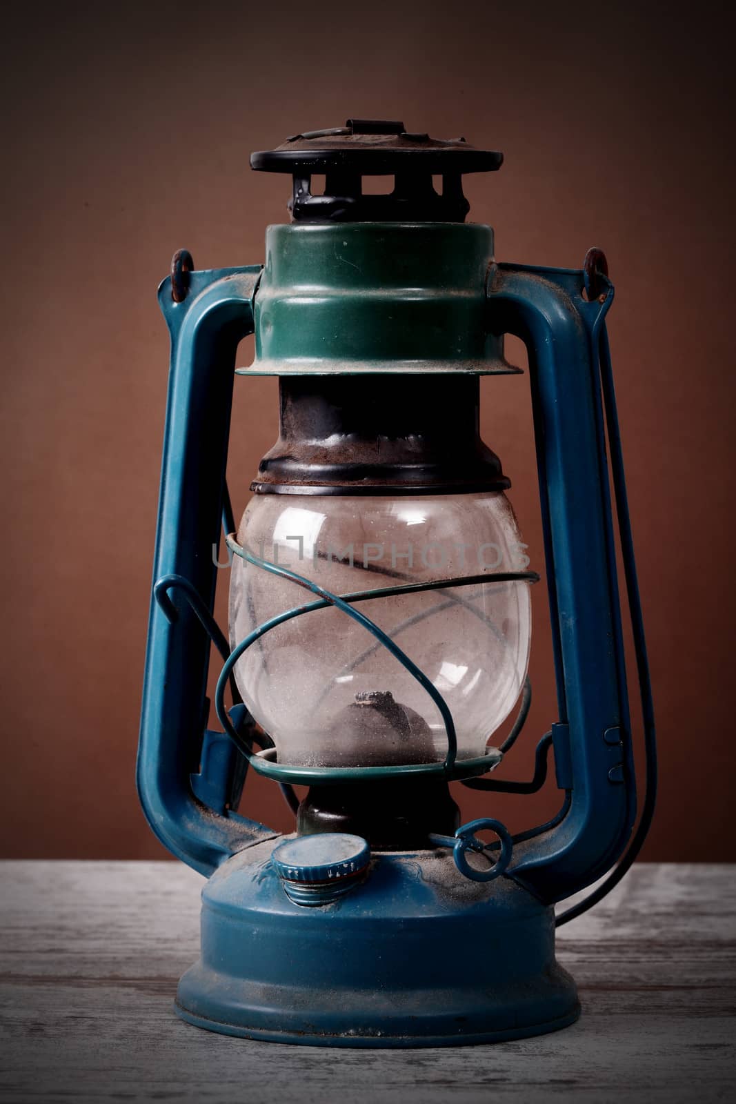 old rusty kerosene lamp 