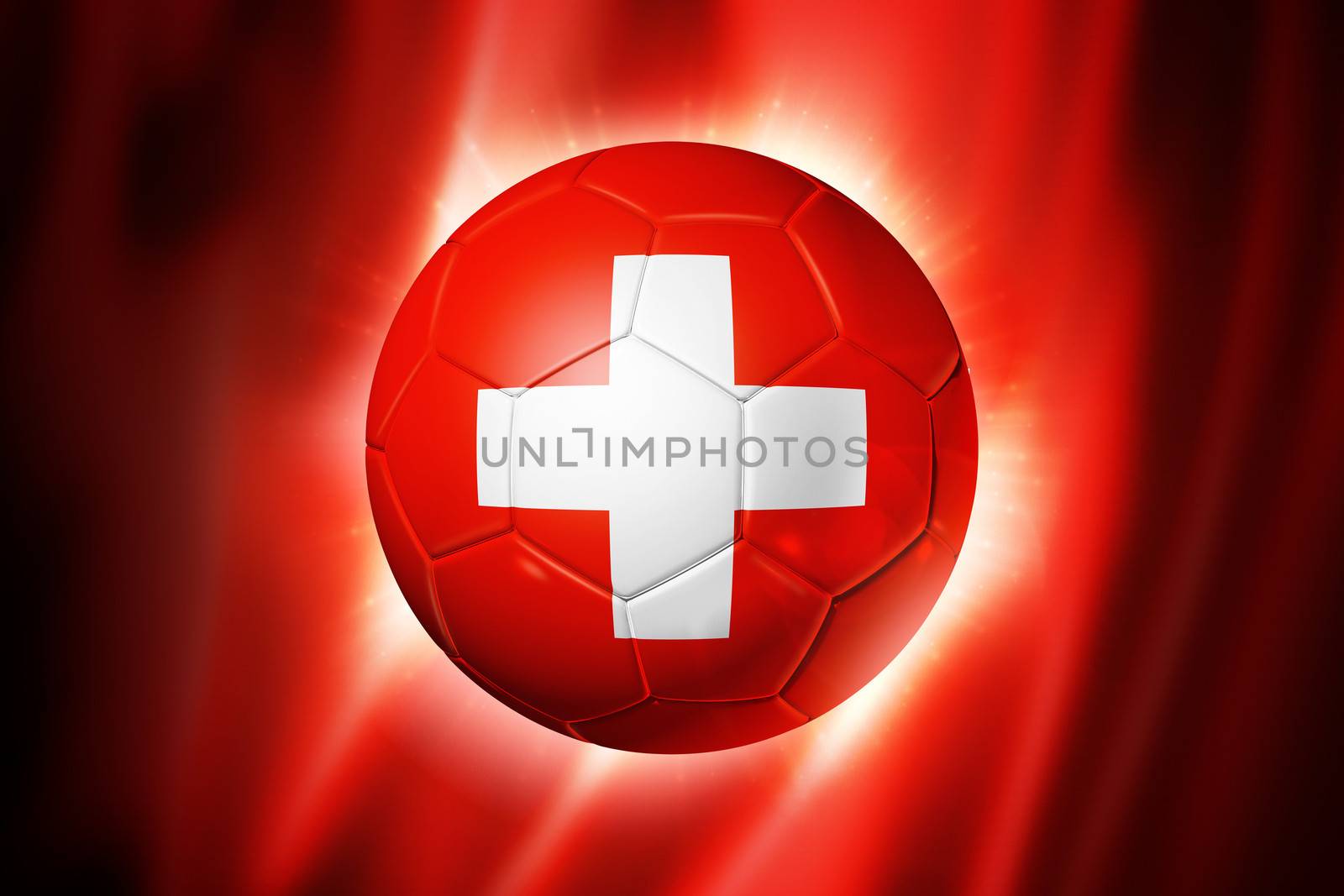 Soccer football ball with Switzerland flag by daboost