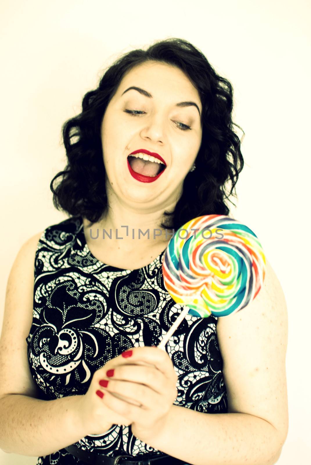 retro woman with a lollipop by Dessie_bg