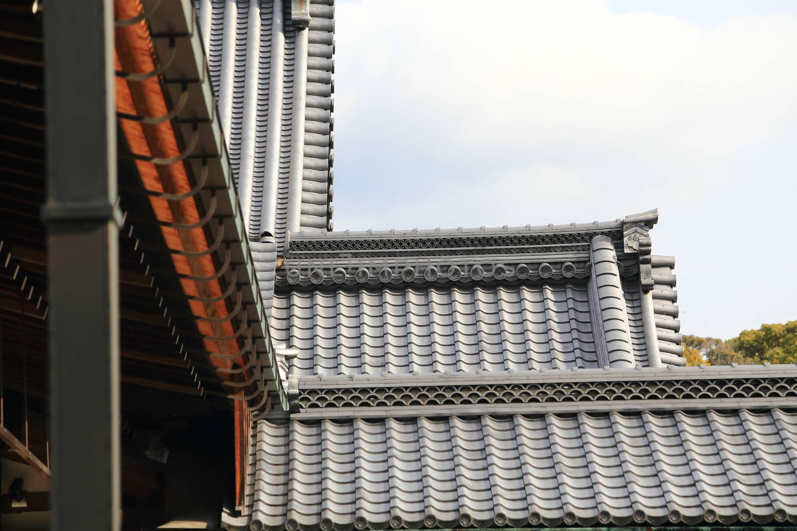 details of japanese temple roof architecture