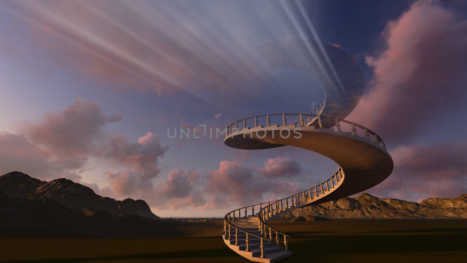 Stairway to heaven made in 3d software