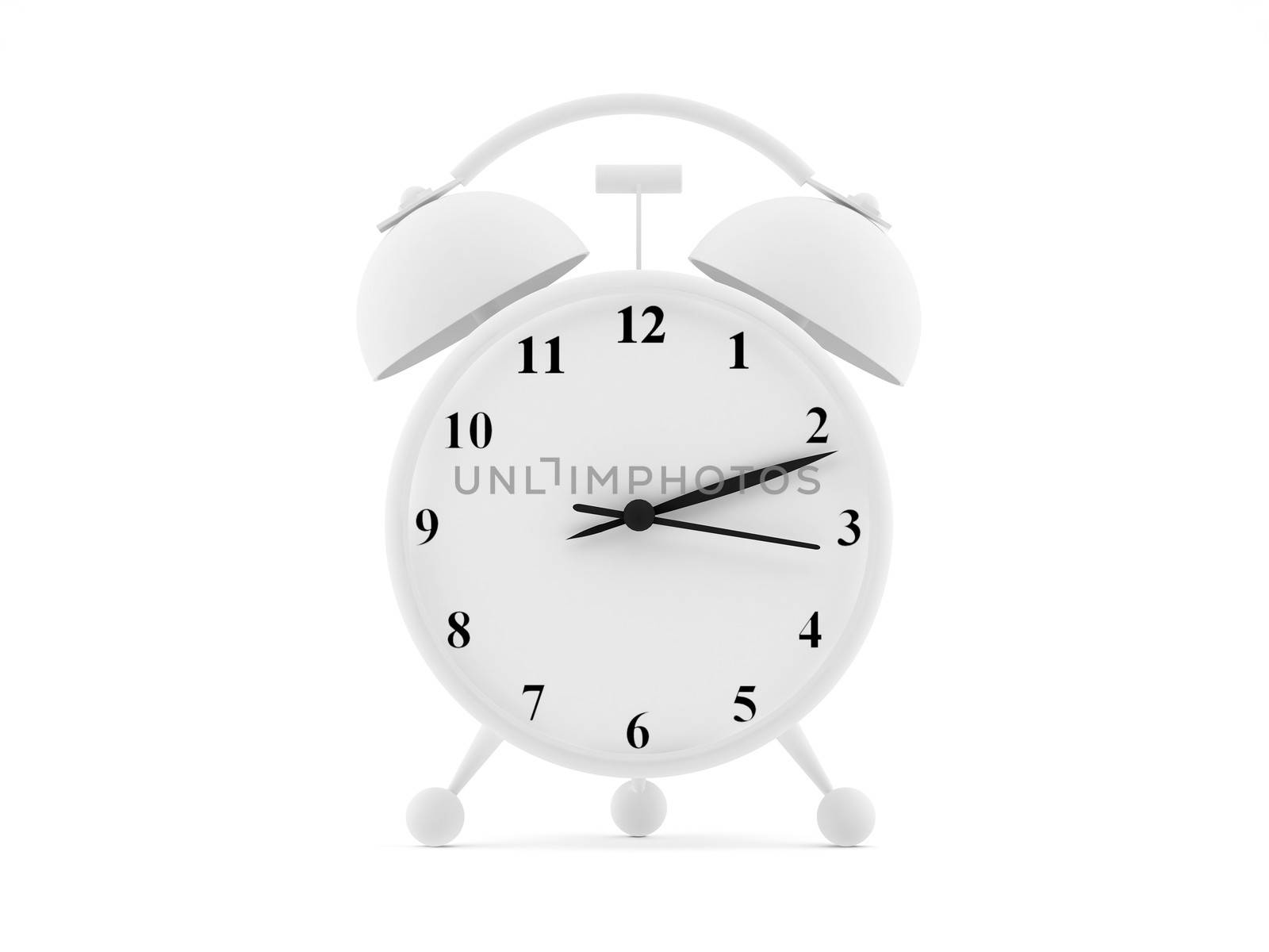 High resolution image. 3d rendered illustration. Alarm clock isolated on white background.