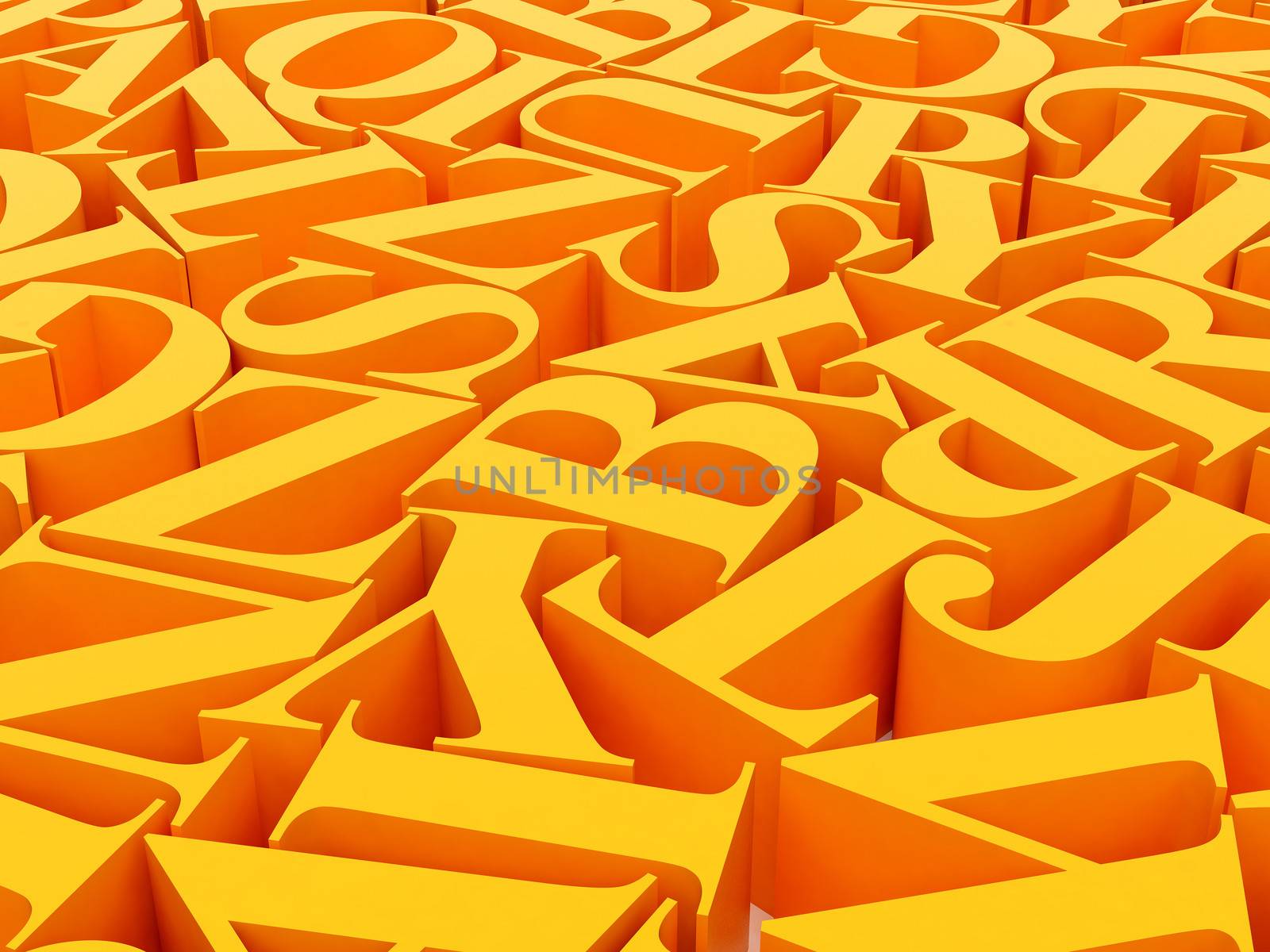 High resolution image. 3d rendered illustration. Background of alphabets.