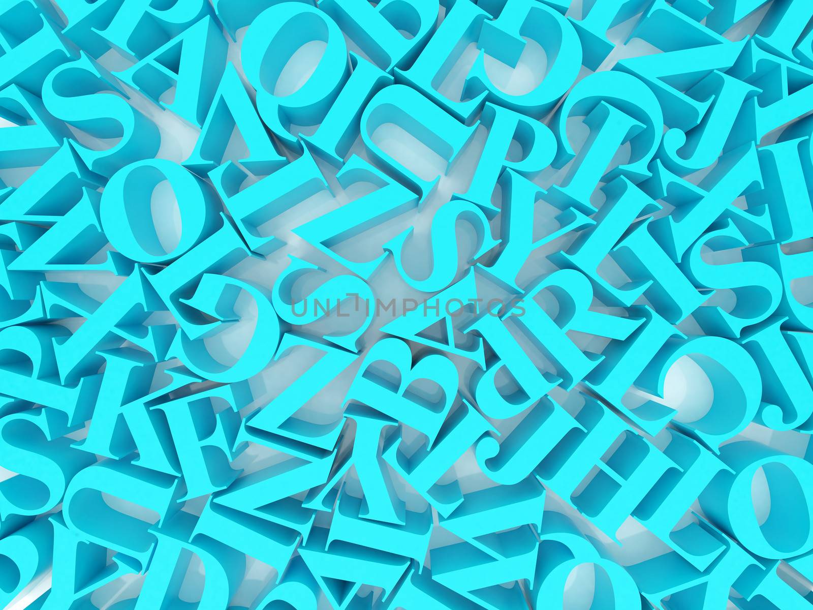 High resolution image. 3d rendered illustration. Background of alphabets.