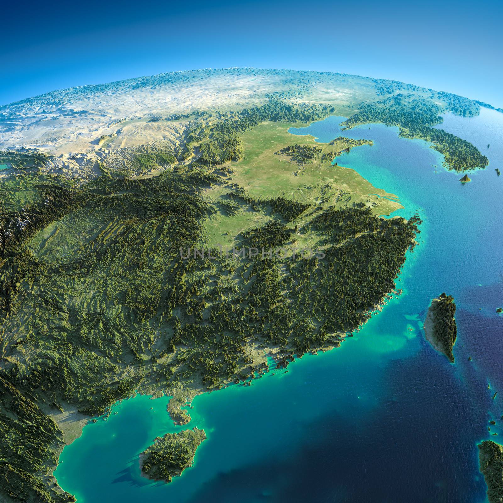 Detailed Earth. Eastern China and Taiwan by Antartis