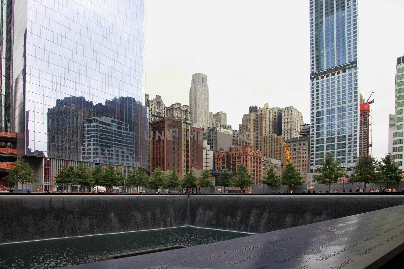 NEW YORK CITY - SEPTEMBER 9: NYC's 9/11 Memorial at World Trade Center Ground Zero seen on 9 september, 2012. The memorial was dedicated on the 10th anniversary of the Sept. 11, 2001 attacks.