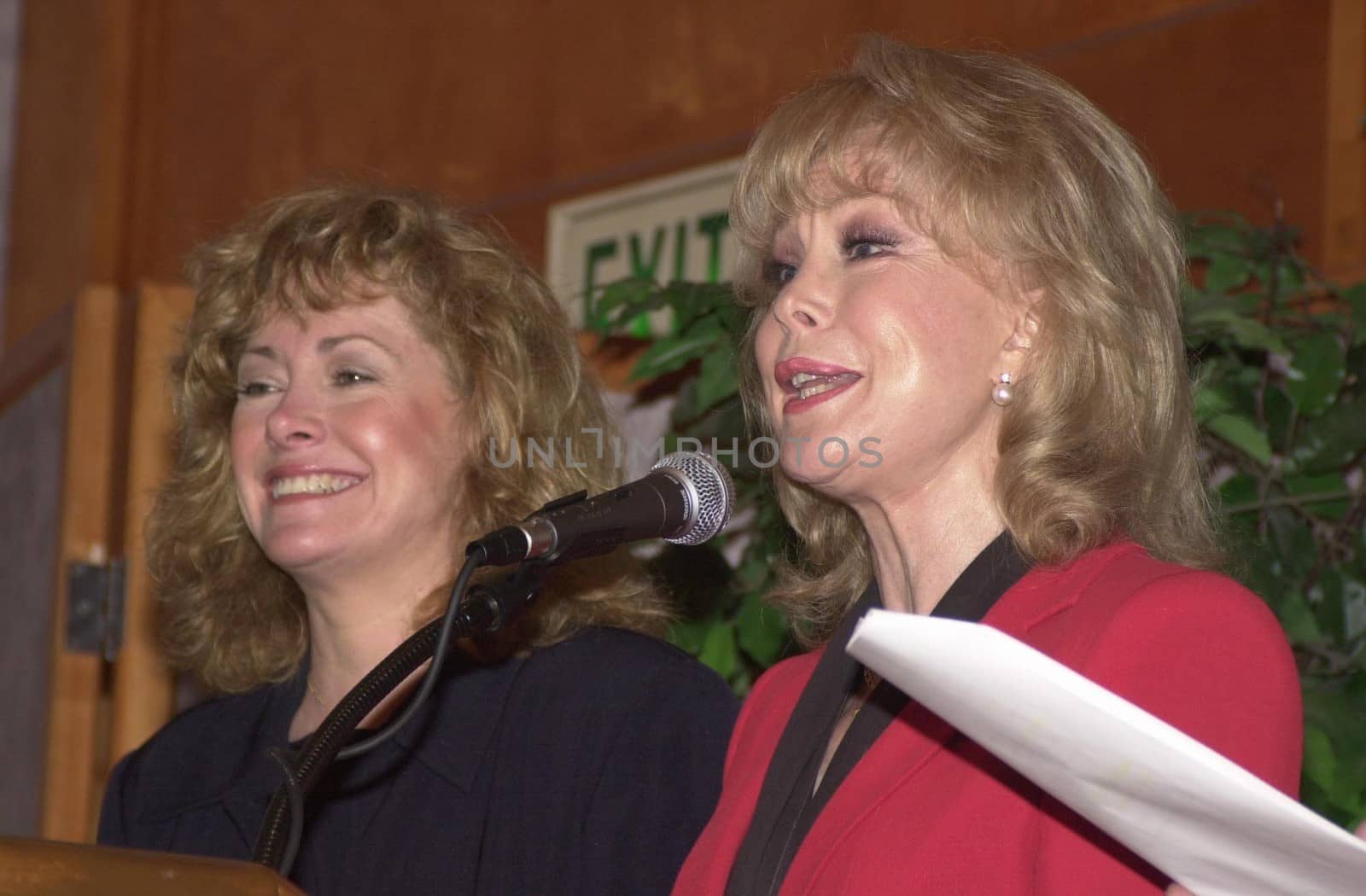 Catherine Hicks and Barbara Eden at the nominations announcement for the 2000 Prism Awards, 02-08-00