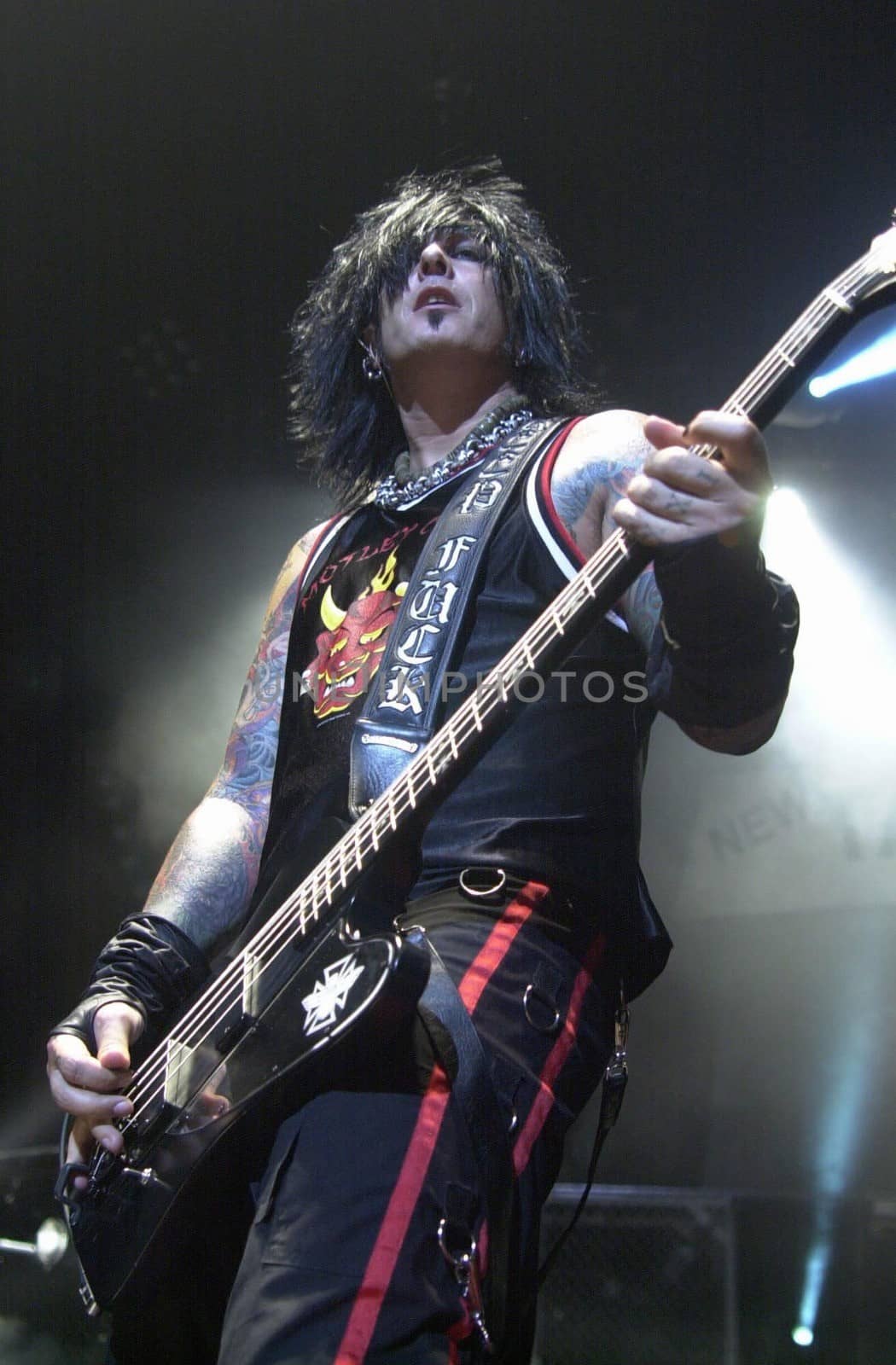 Nikki Sixx in concert at the Universal Ampitheater. 07-01-00