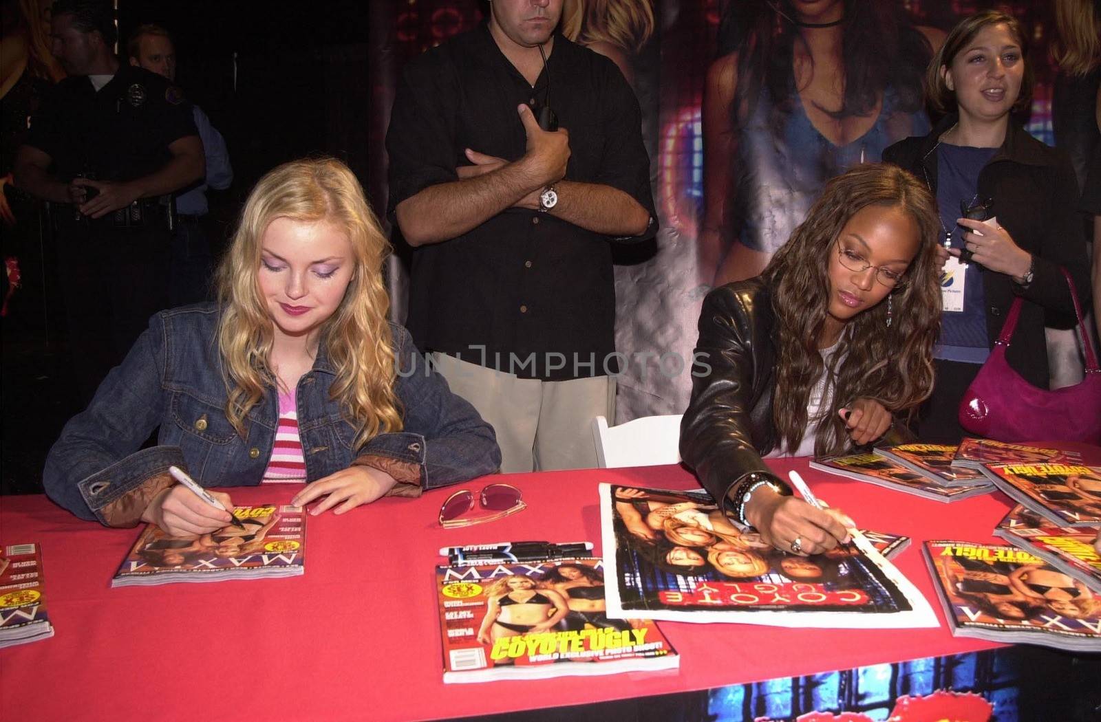 Izabella Miko and Tyra Banks at a "Coyote Ugly" appearance in Hermosa Beach. 07-22-00