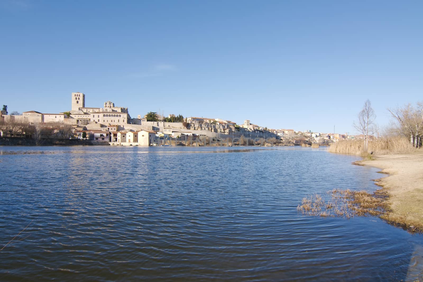 View of the city of Zamora and Douro river.