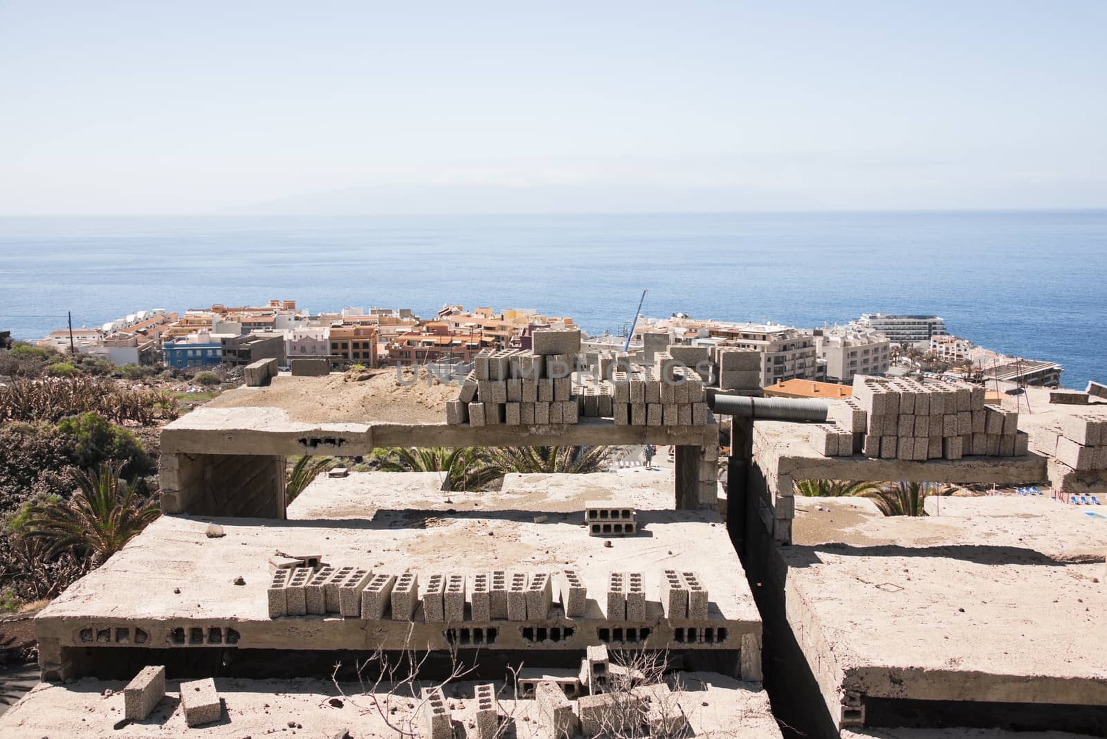 Building site on the Mediterranean ocean