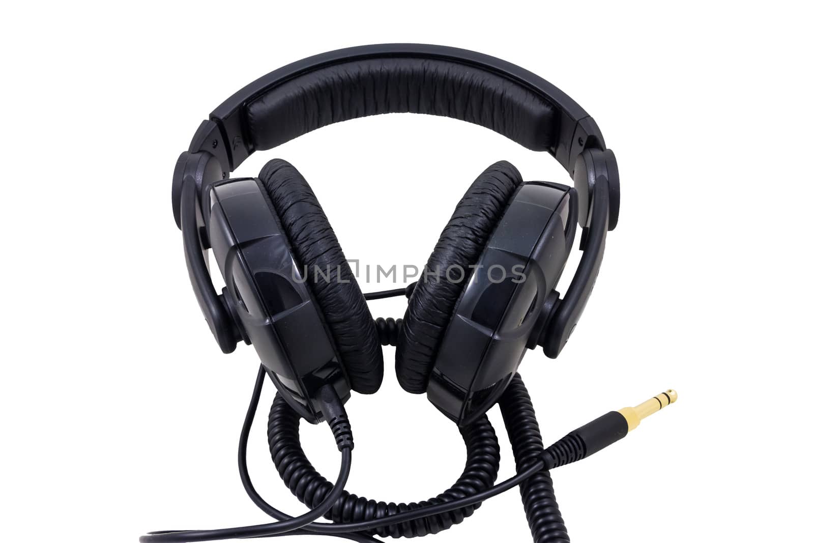 DJ equipment with black cable and golden jack