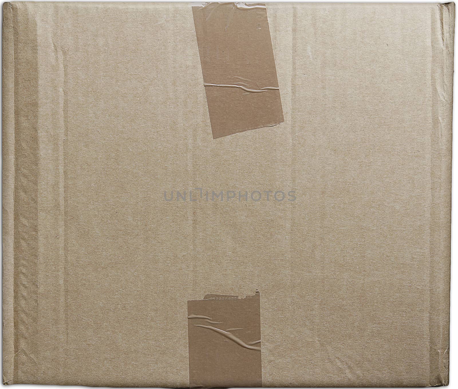 Closeup of packing tape on cardboard box 