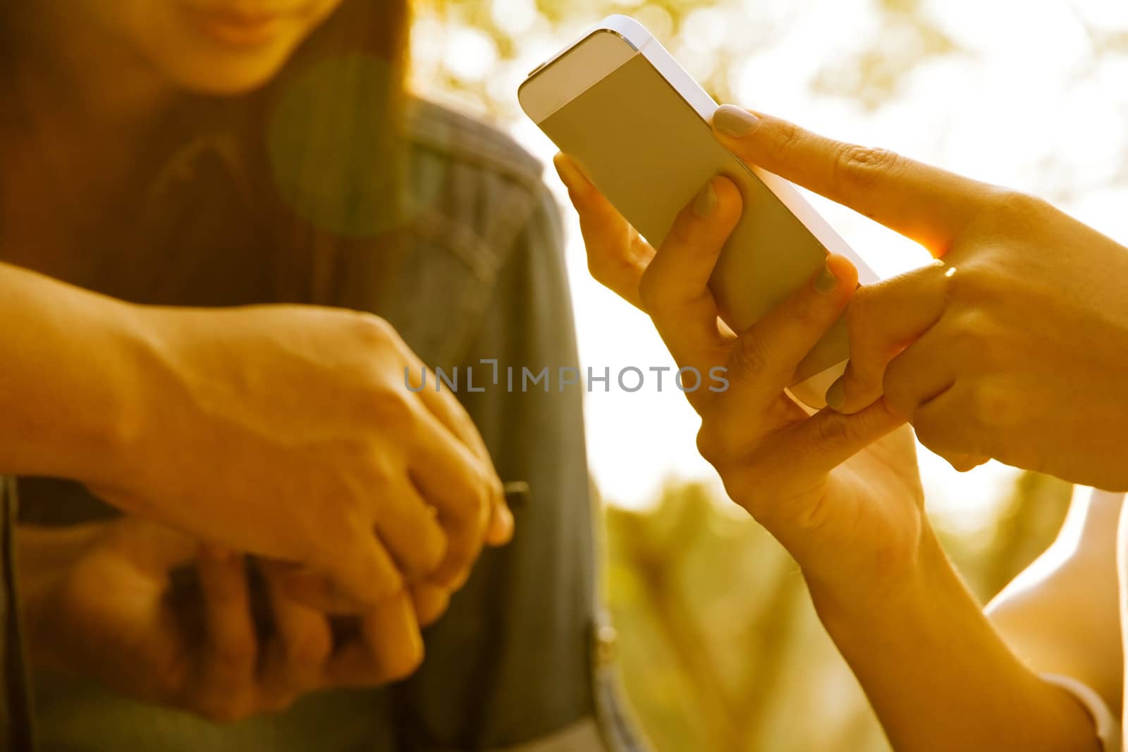 Teenagers With Mobile Phone