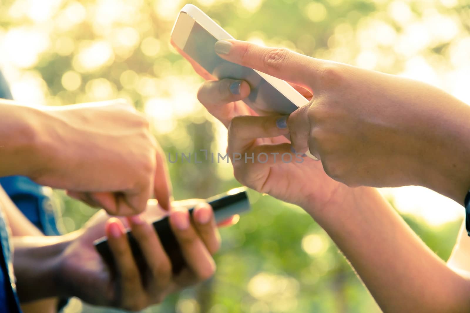 Teenagers With Mobile Phone