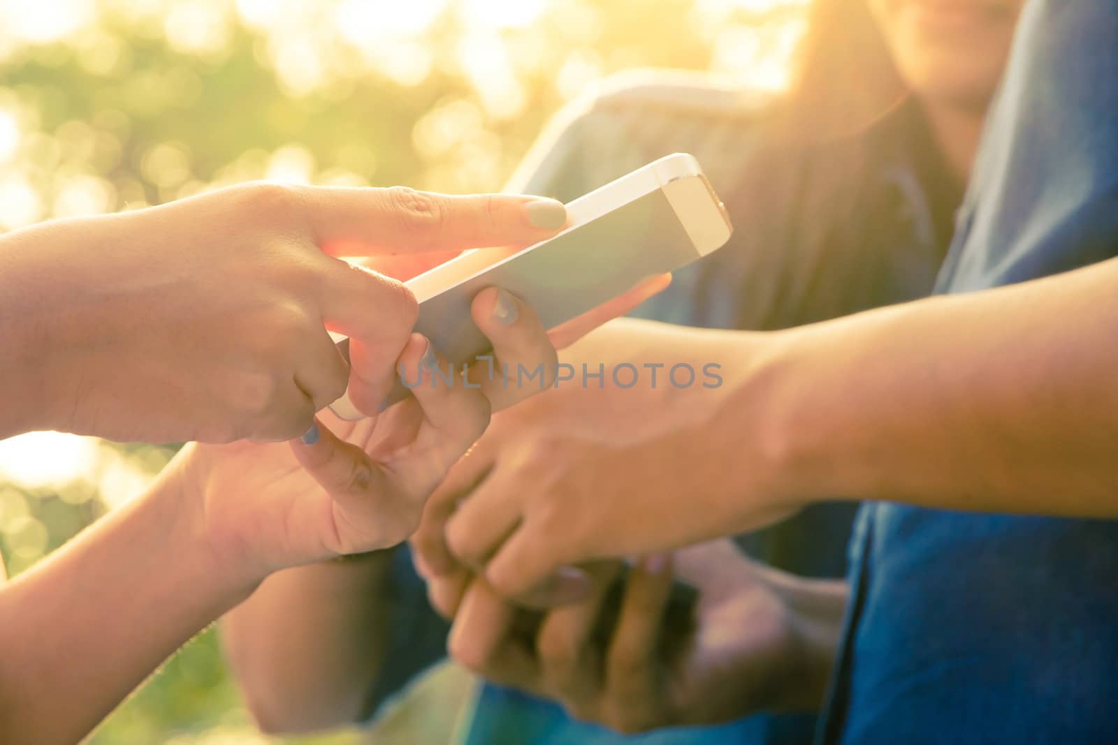 Teenagers With Mobile Phone