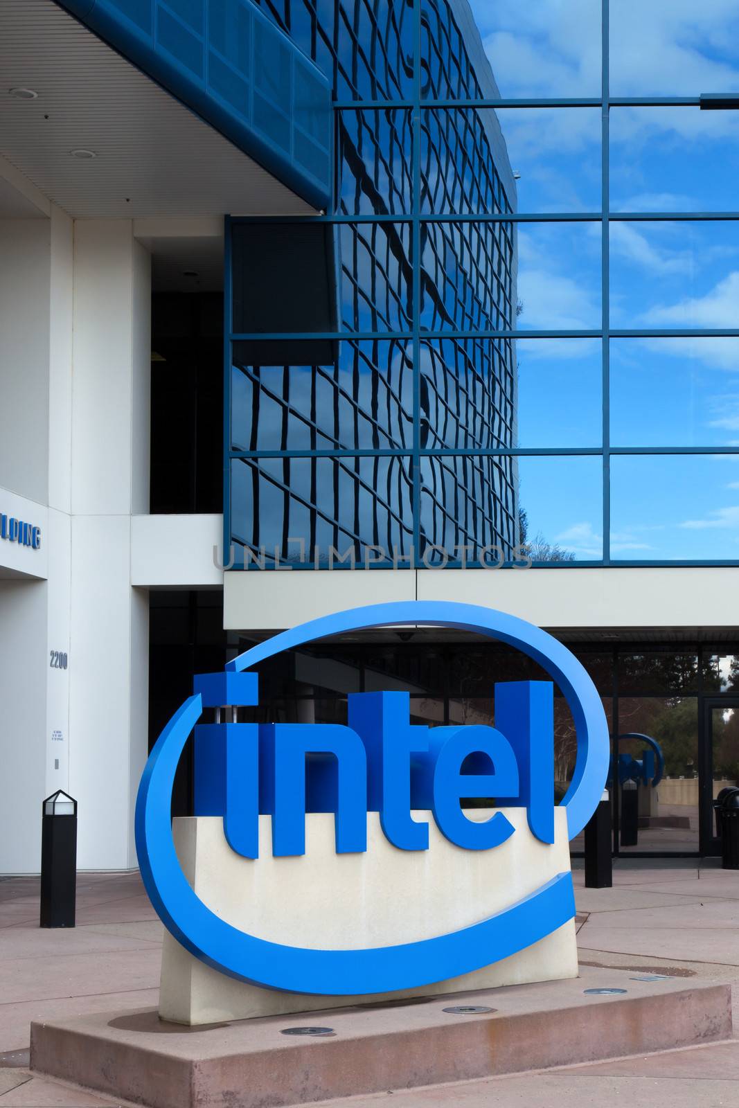 Intel Sign at Corporate Headquarters.  by wolterk