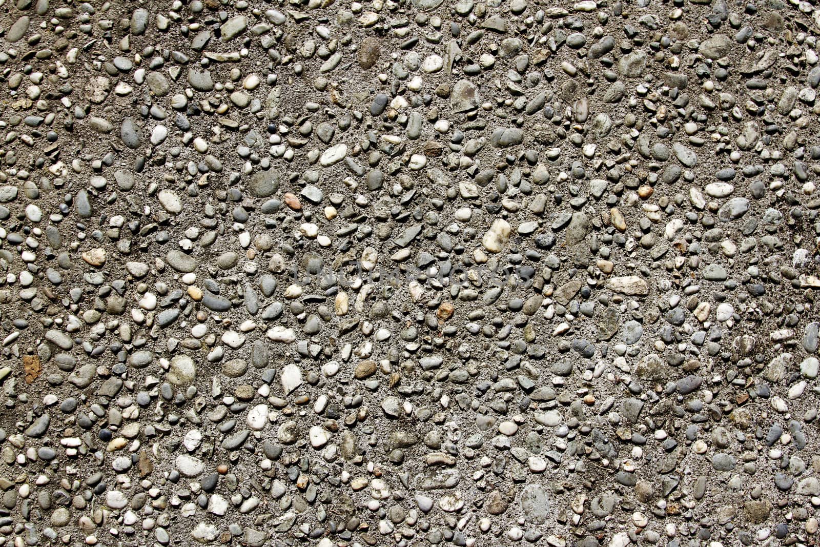 Closeup of stones in pavement