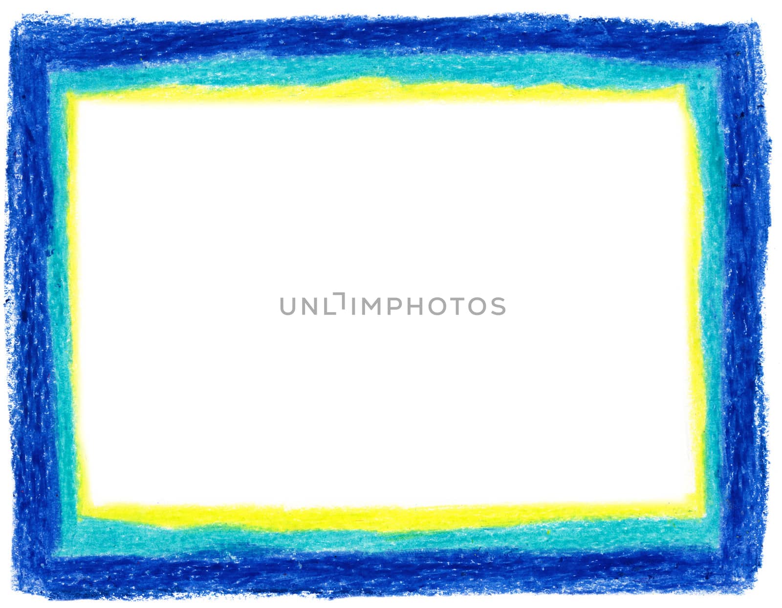 Blue and Yellow Crayon Frame by TheBlackRhino