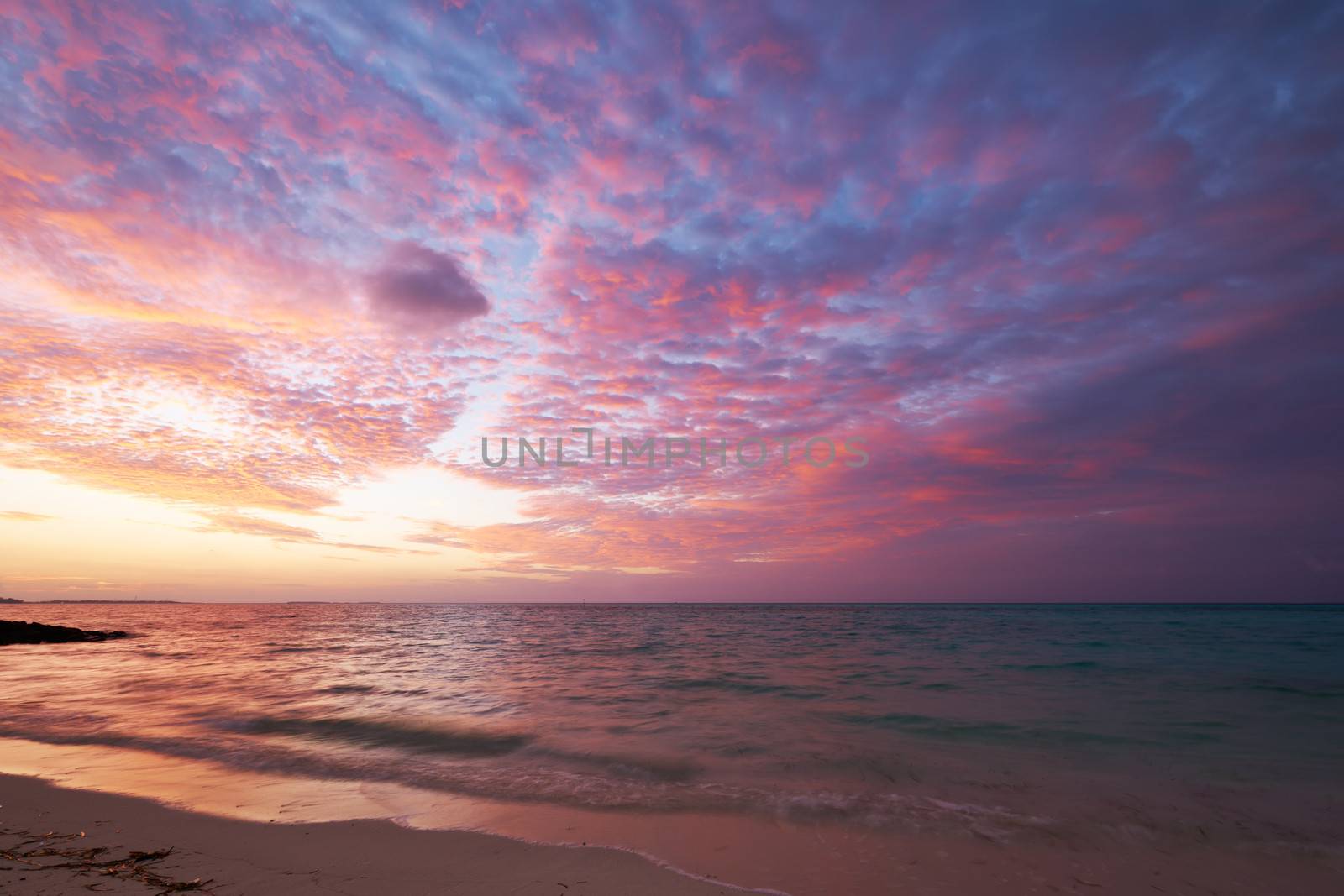 Beautiful sunset at Maldivian beach