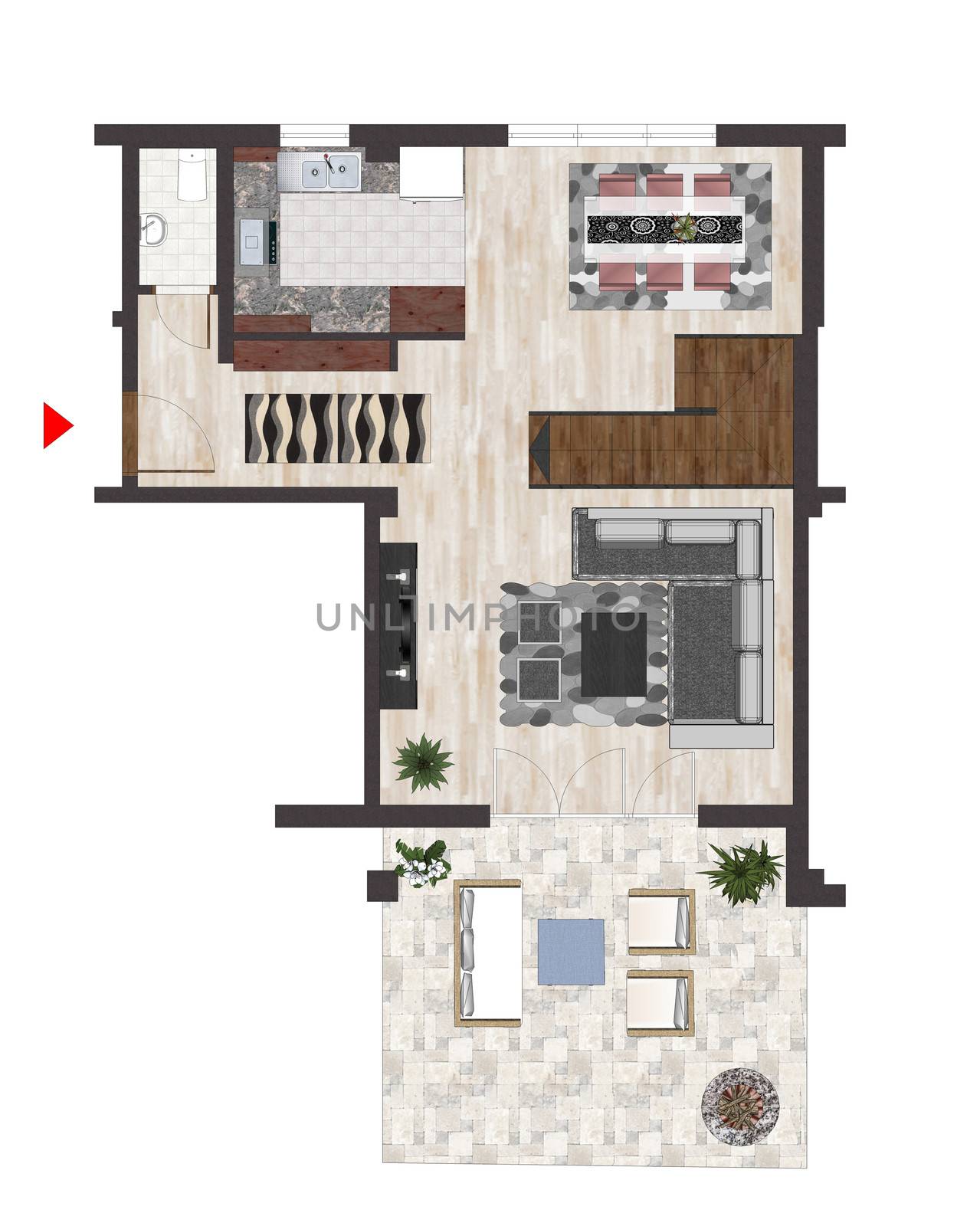 Architectural plan drawings with editing marks