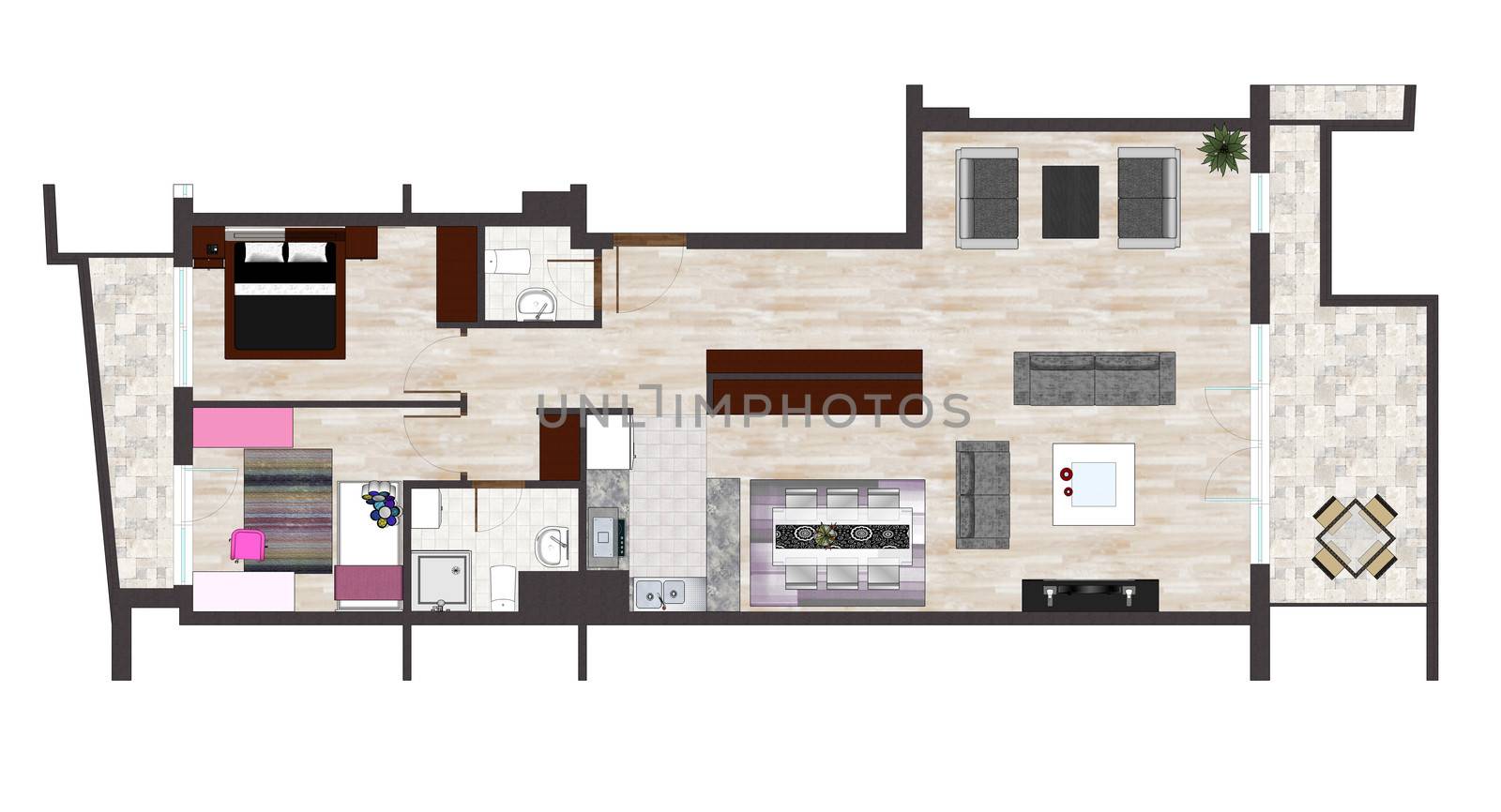 Architectural plan drawings with editing marks