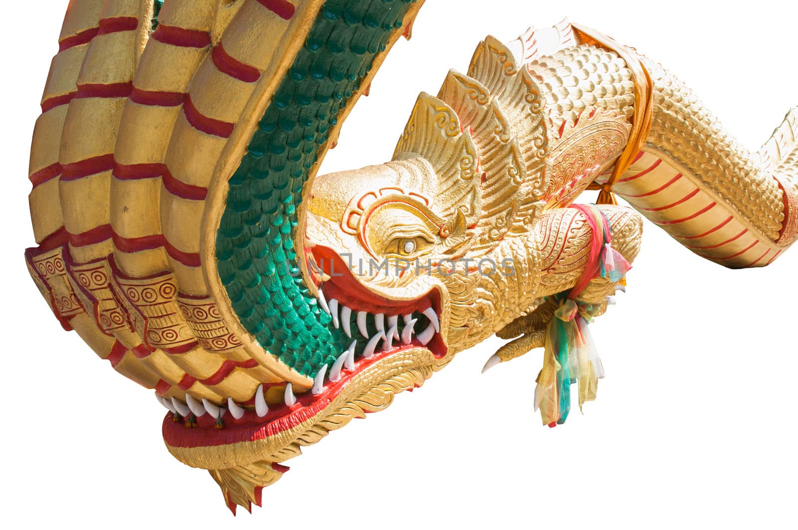 King of Nagas statue on white background