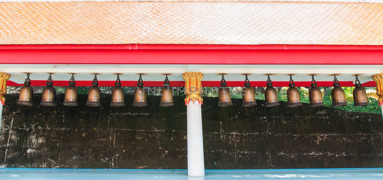 Bells in Buddhist temple by Sorapop