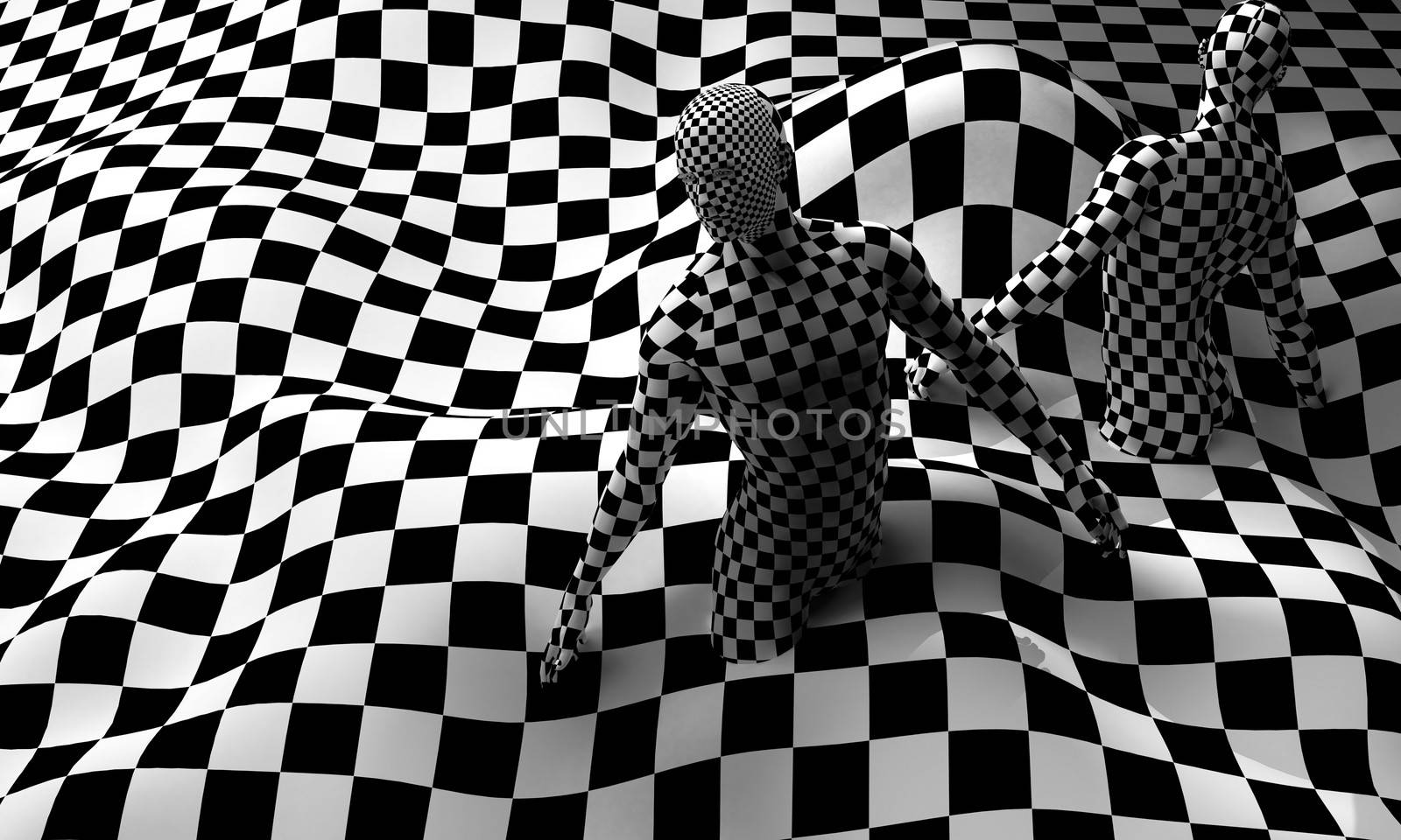 Black end White checkered man by vitanovski