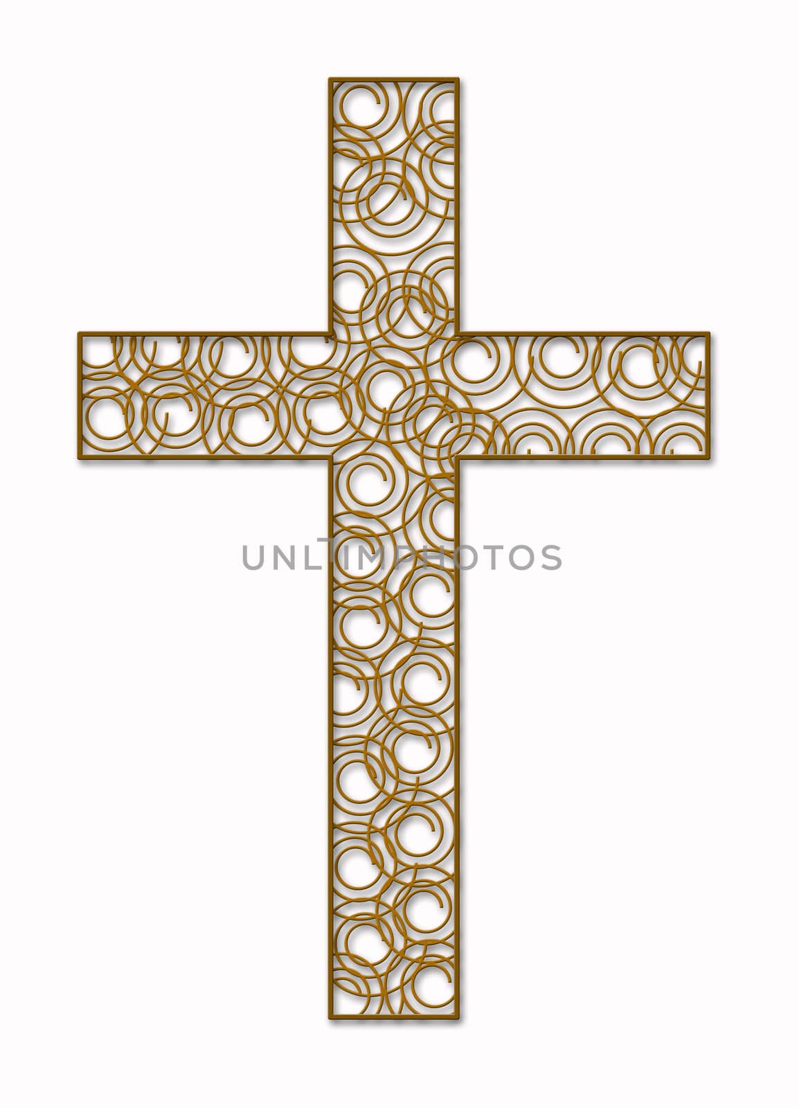 Green Floral Cross on white