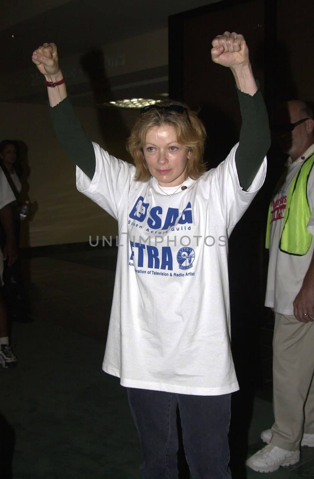 Frances Fisher at a meeting of SAG and AFTRA where members showed their support for the strike against the advertising industry. Sag/Aftra headquarters, 06-13-00