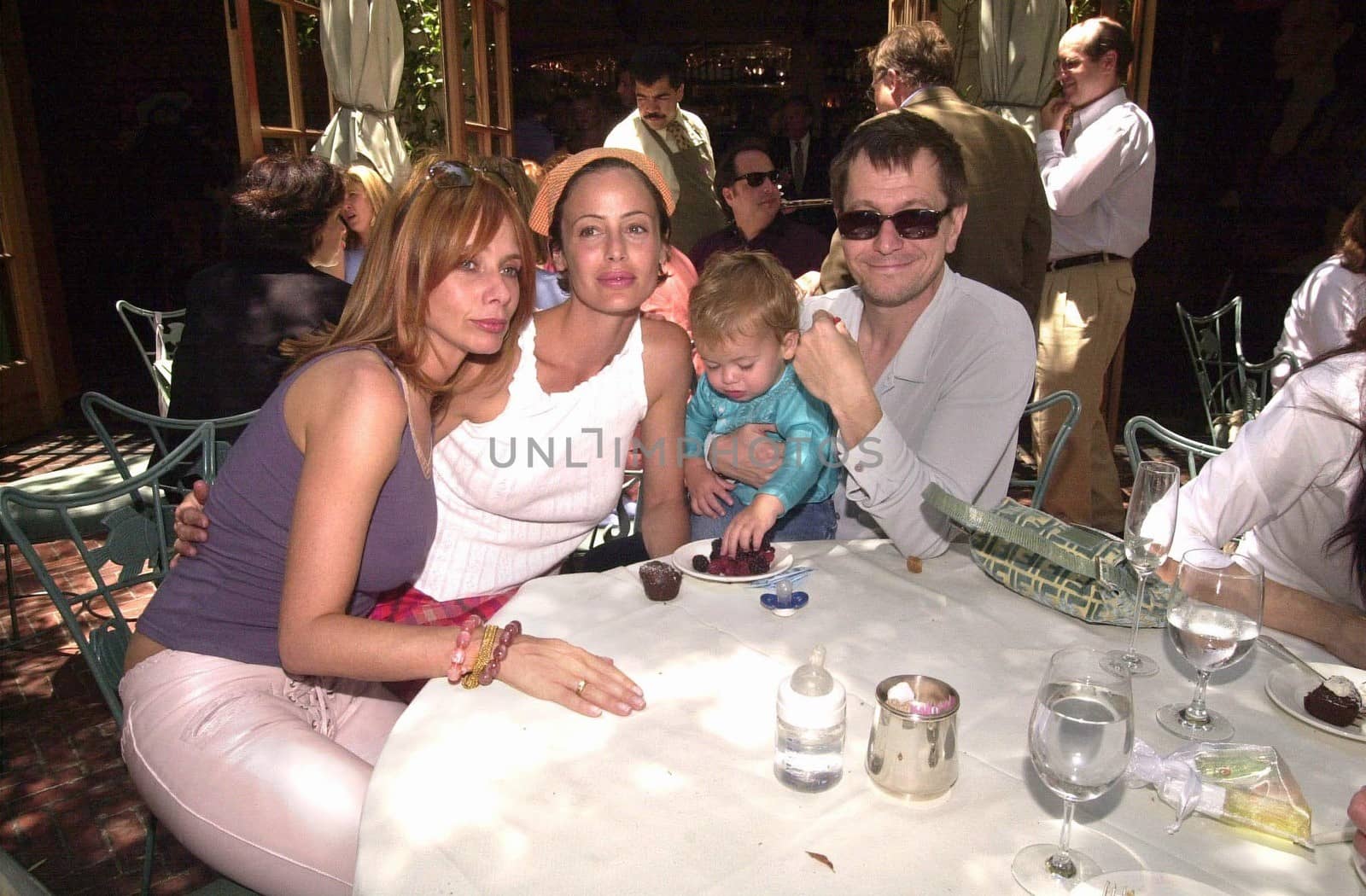 Rosanna Arquette, Donya Oldman, Gulliver Oldman and Gary Oldman at a celebrity baby shower to launch the pregnancy web site ThatGlow.Com. Beverly Hills, 06-07-00