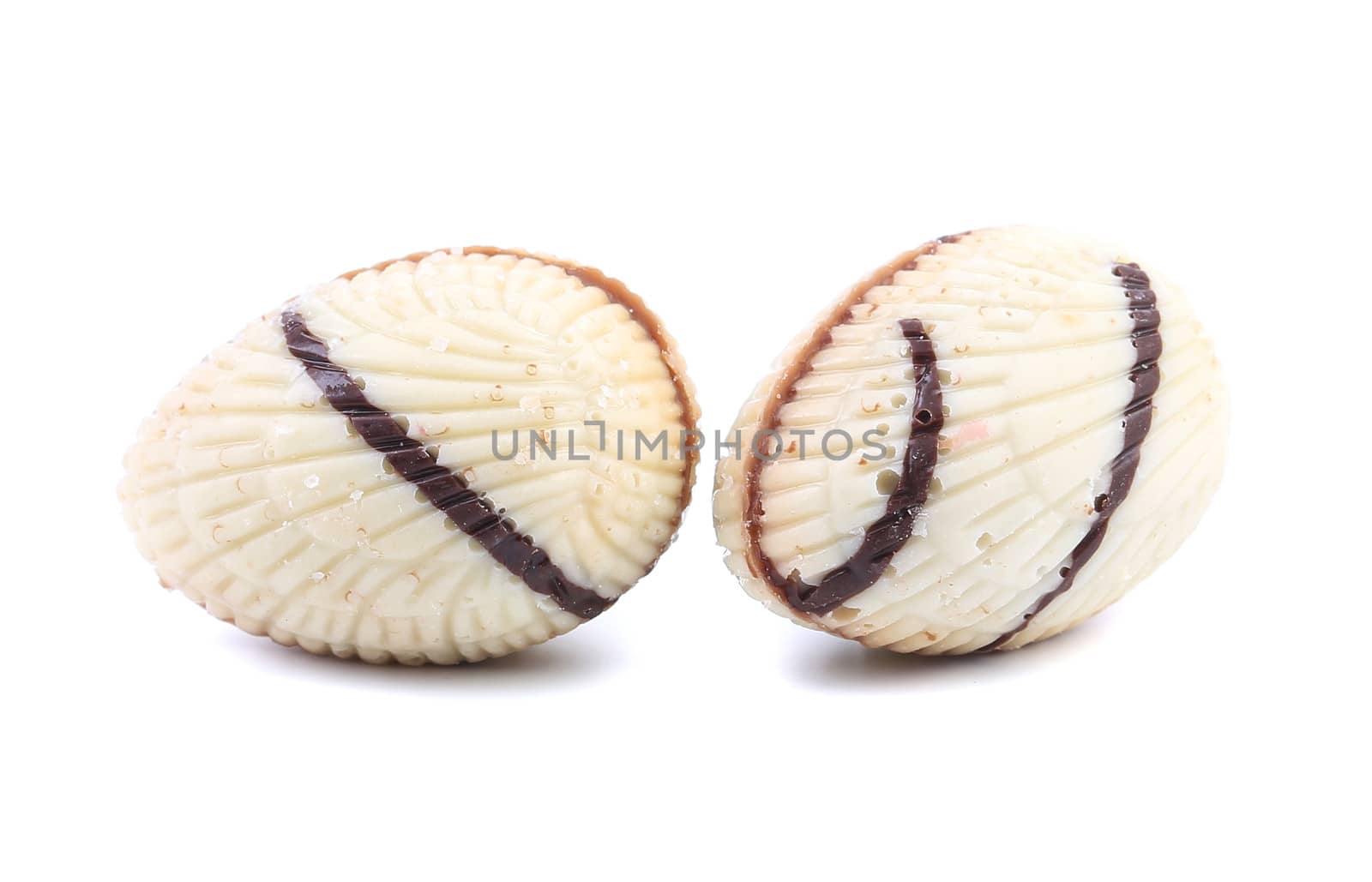 Two chocolate shells. Isolated on a white background.