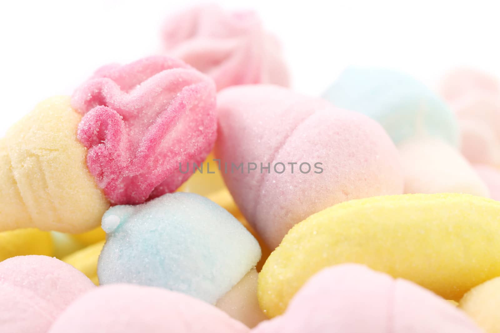 Background of marshmallows candy