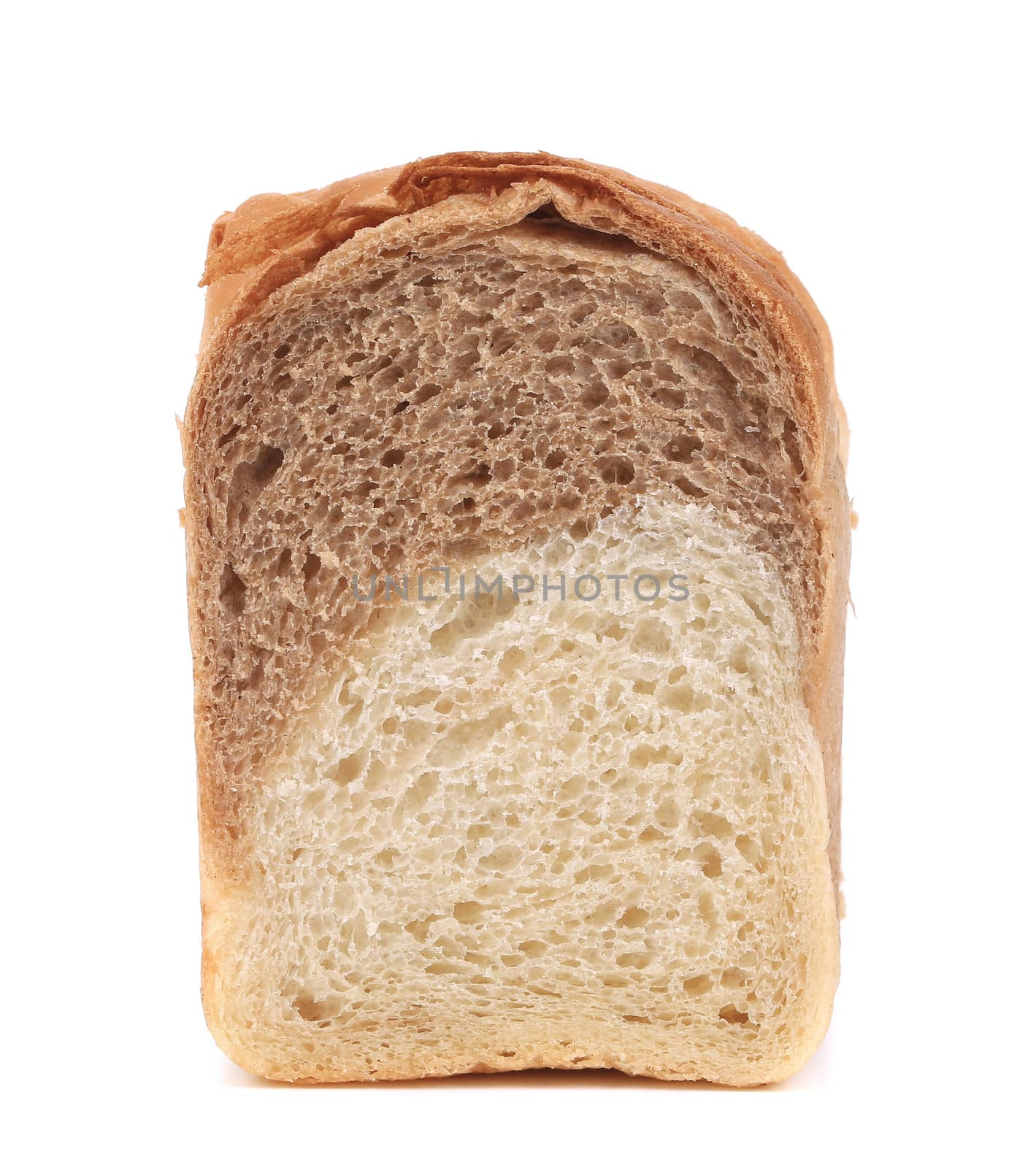 White brown bread. Isolated on a white background.